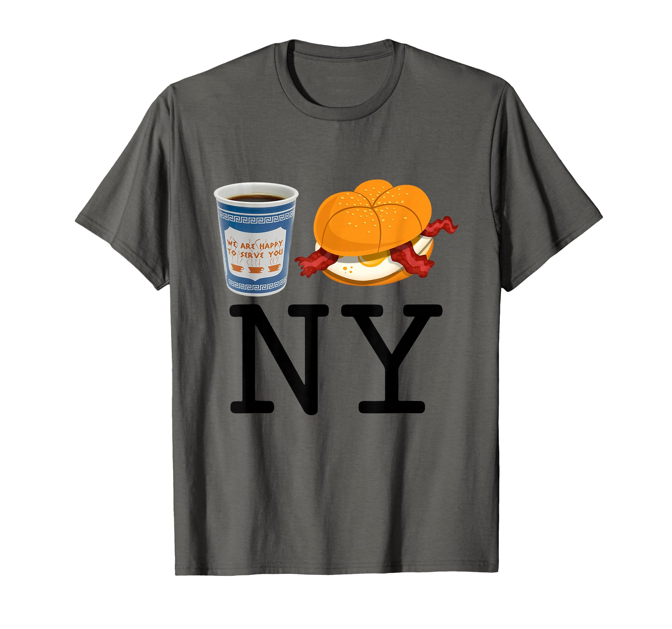Coffe And Hamburger Bacon Egg Ny T-Shirt - Graphic Print for Adults - T-Shirt, Sweatshirt, Hoodie