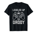 Leveled Up To Daddy Gamer Dad Fathers T-Shirt - Minimalist Print Unisex - T-Shirt, Sweatshirt, Hoodie