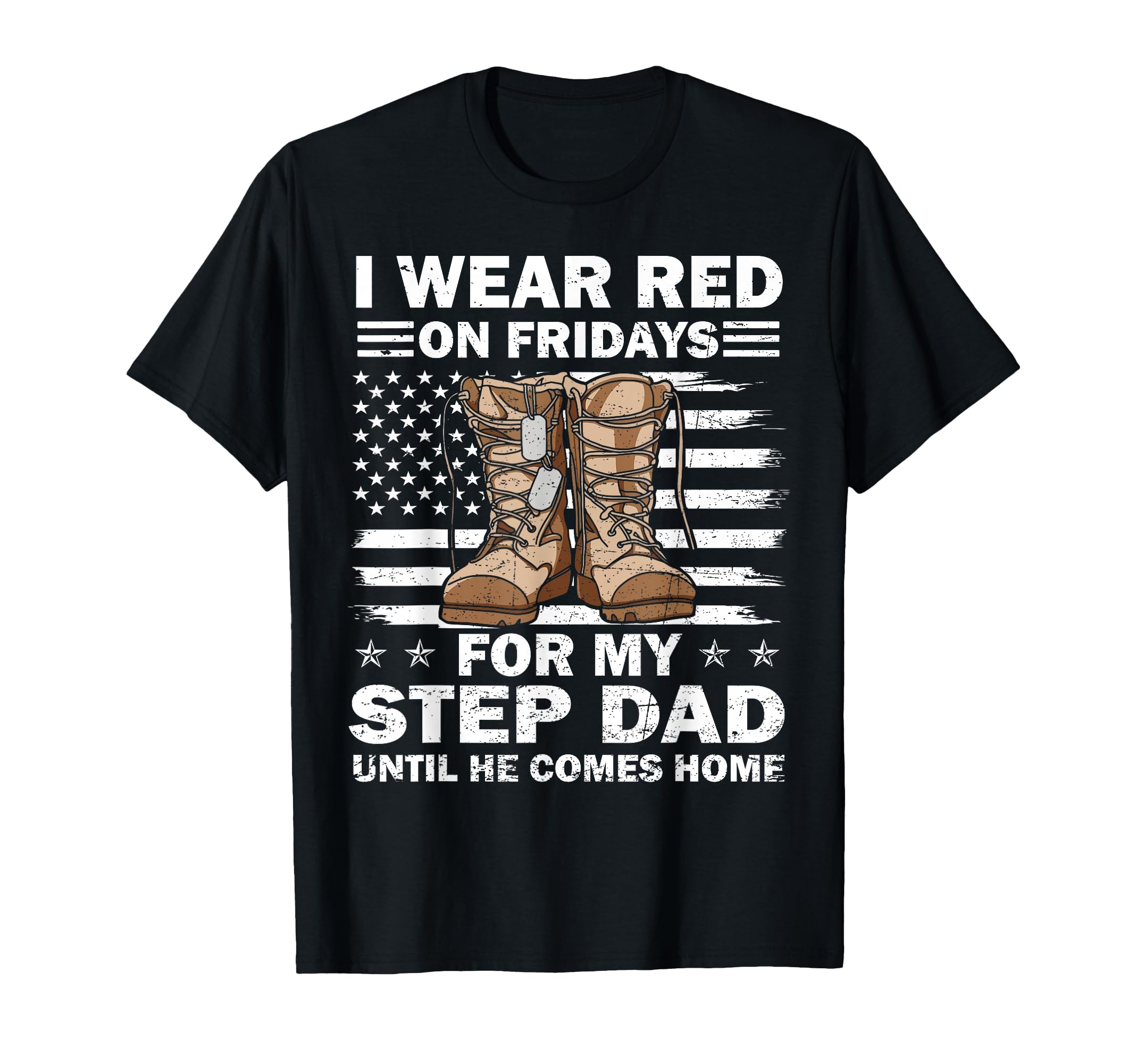 I Wear Red Fridays My Step Dad T-Shirt - Custom Art Print Men Women - T-Shirt, Sweatshirt, Hoodie