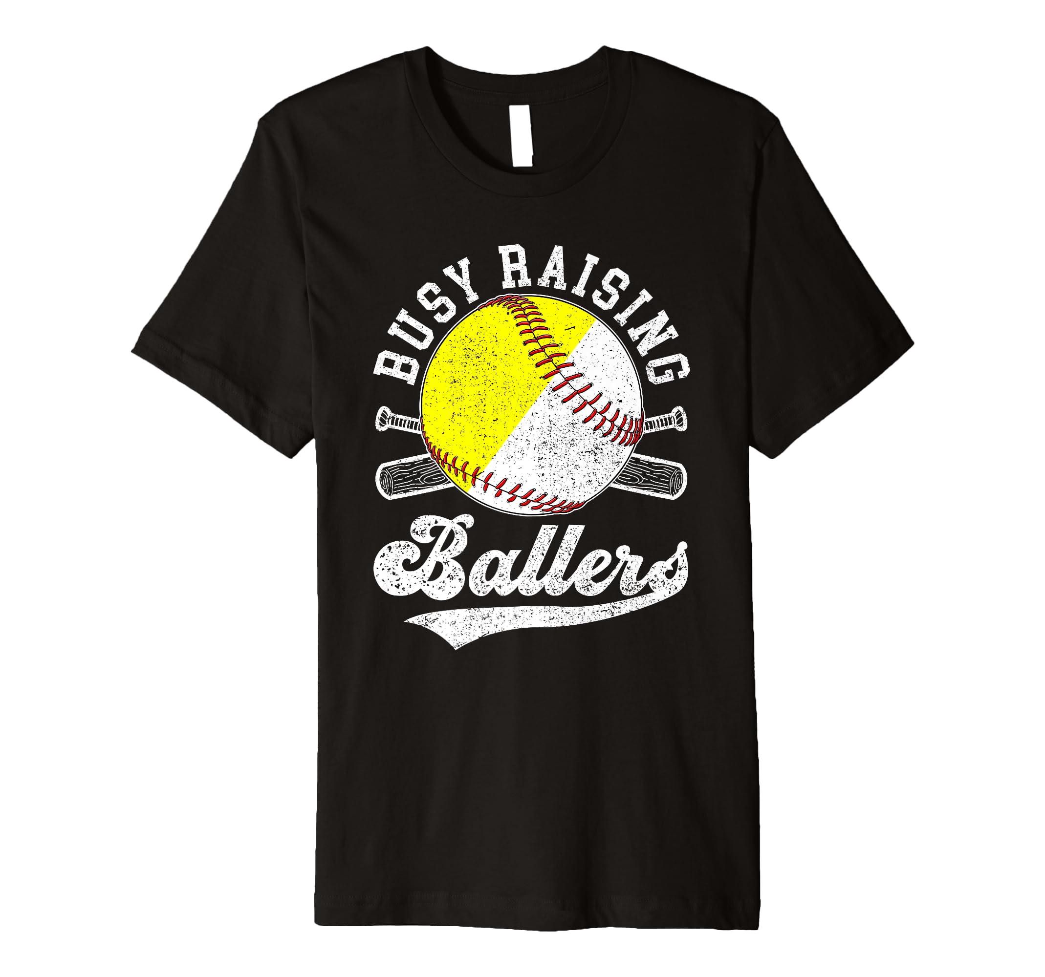 Mens Busy Raising Ballers Softball T-Shirt - Novelty Apparel Unisex - T-Shirt, Sweatshirt, Hoodie