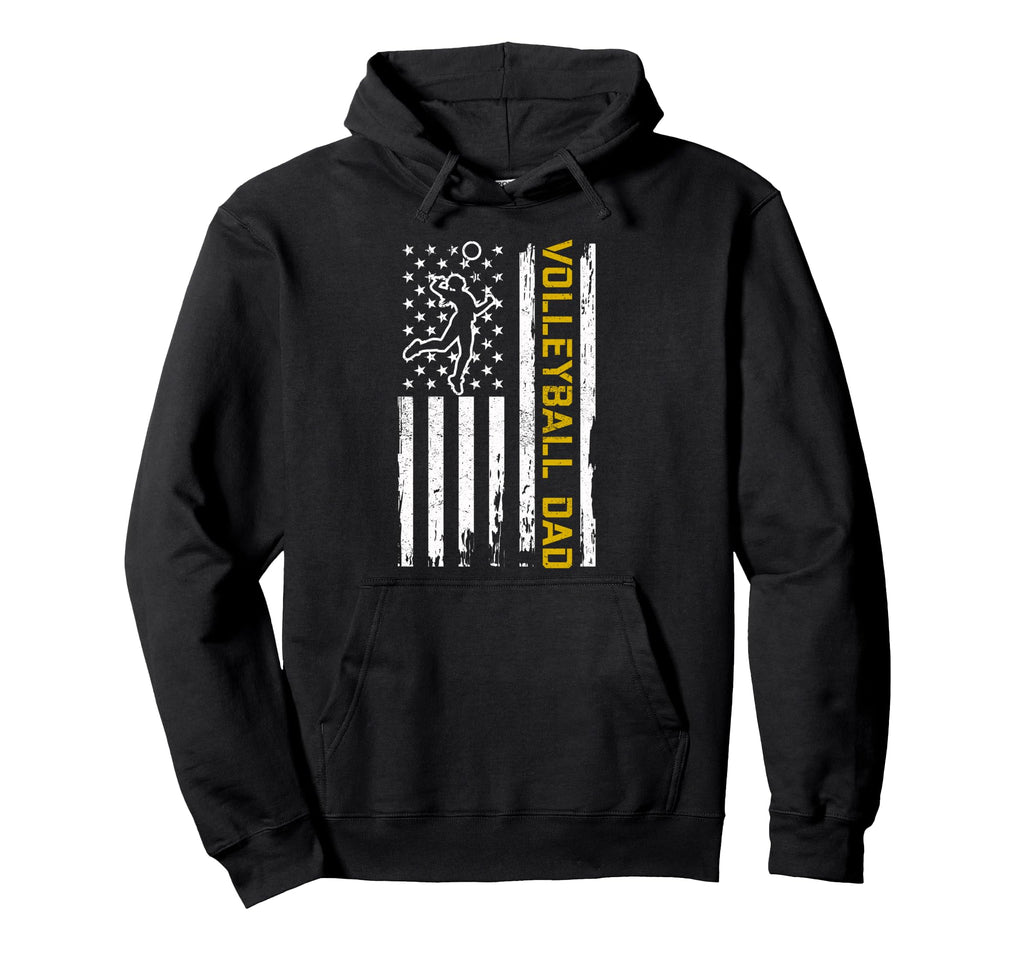 Usa Flag Volleyball Lover Dad Player Hoodie - Minimalist Print for Adults - T-Shirt, Sweatshirt, Hoodie