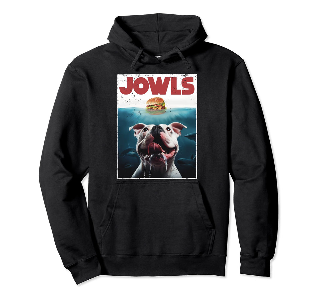 Funny American Bulldog Jowls Burger Hoodie - Fun Novelty Design Men Women - T-Shirt, Sweatshirt, Hoodie