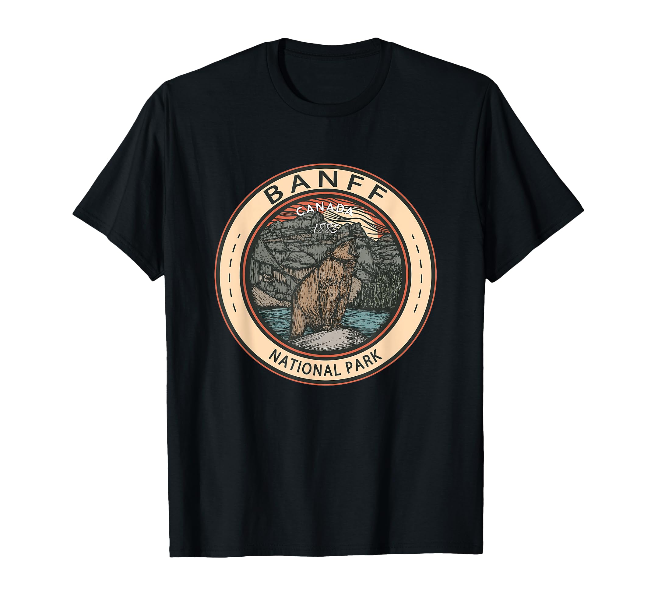 Banff National Park Canada Grizzly T-Shirt - Fun Novelty Design for Adults - T-Shirt, Sweatshirt, Hoodie