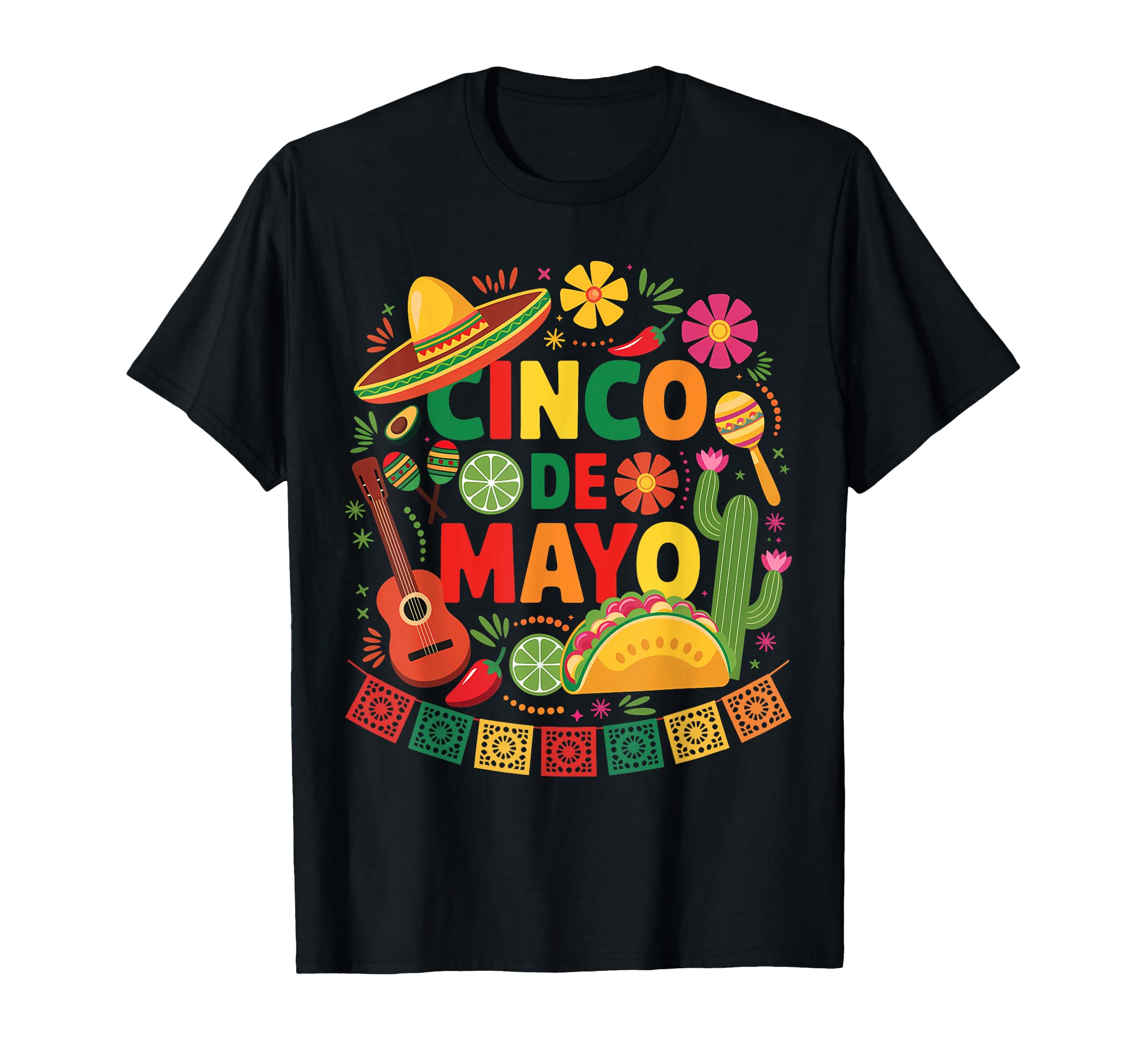 Funny Cinco De Mayo Mexican Sombrero Hat T-Shirt - Graphic Print Unisex - T-Shirt, Sweatshirt, Hoodie