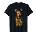 Bloodhound Lights Santa Hat T-Shirt - Aesthetic Graphic for Adults - T-Shirt, Sweatshirt, Hoodie