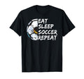 Eat Sleep Football Repeat Half Ball T-Shirt - Unique Graphic Men Women - T-Shirt, Sweatshirt, Hoodie