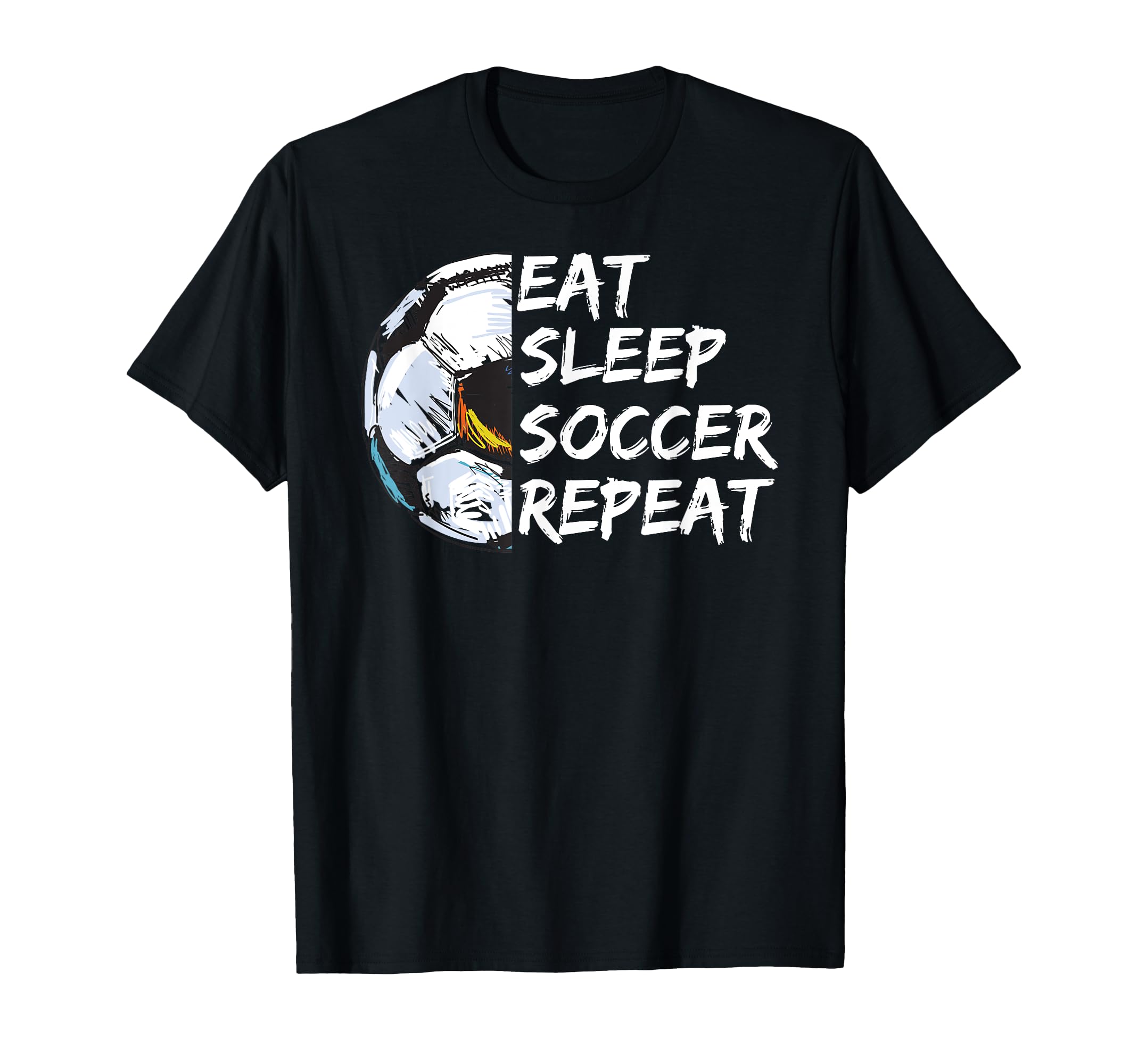 Eat Sleep Football Repeat Half Ball T-Shirt - Unique Graphic Men Women - T-Shirt, Sweatshirt, Hoodie