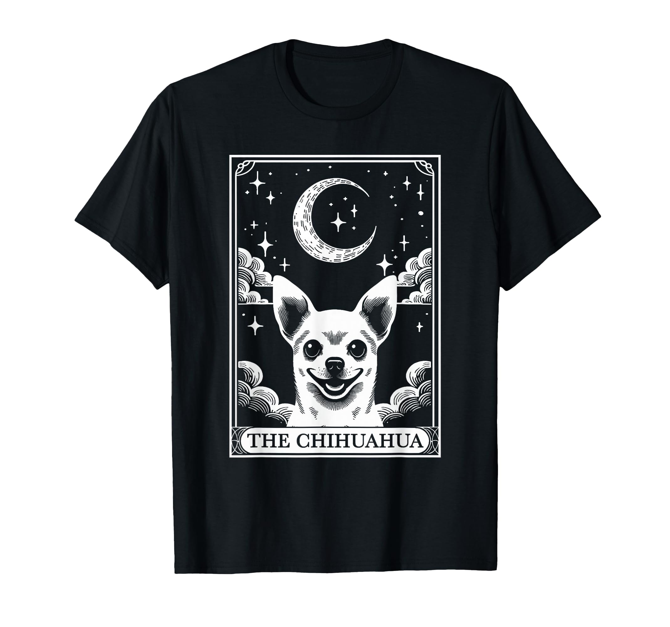 Tarot Card Crescent Moon Chihuahua Dog T-Shirt - Trendy Graphic Men Women - T-Shirt, Sweatshirt, Hoodie