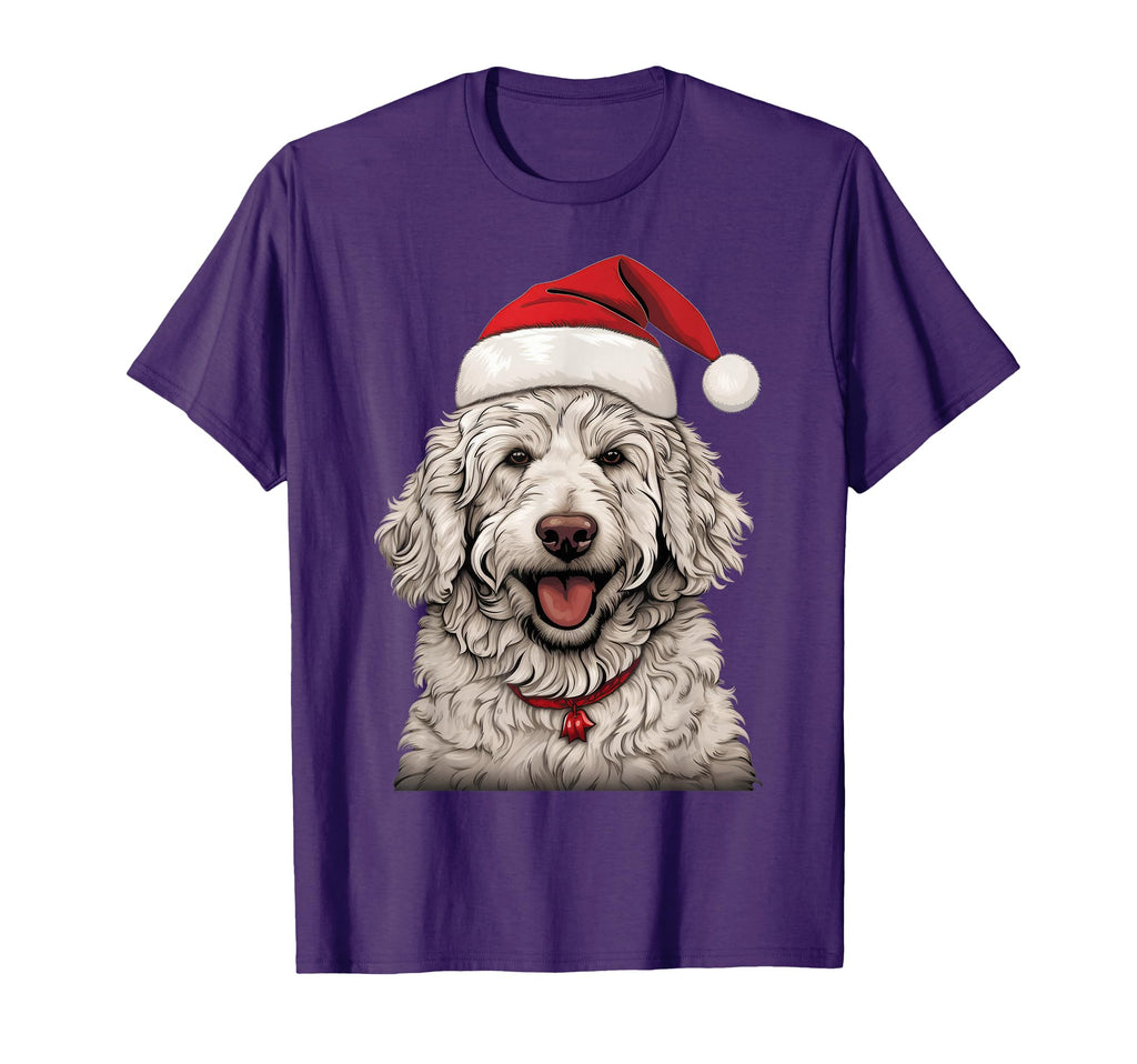Goldendoodle Santa Claus Hat Party T-Shirt - Unique Graphic Men Women - T-Shirt, Sweatshirt, Hoodie