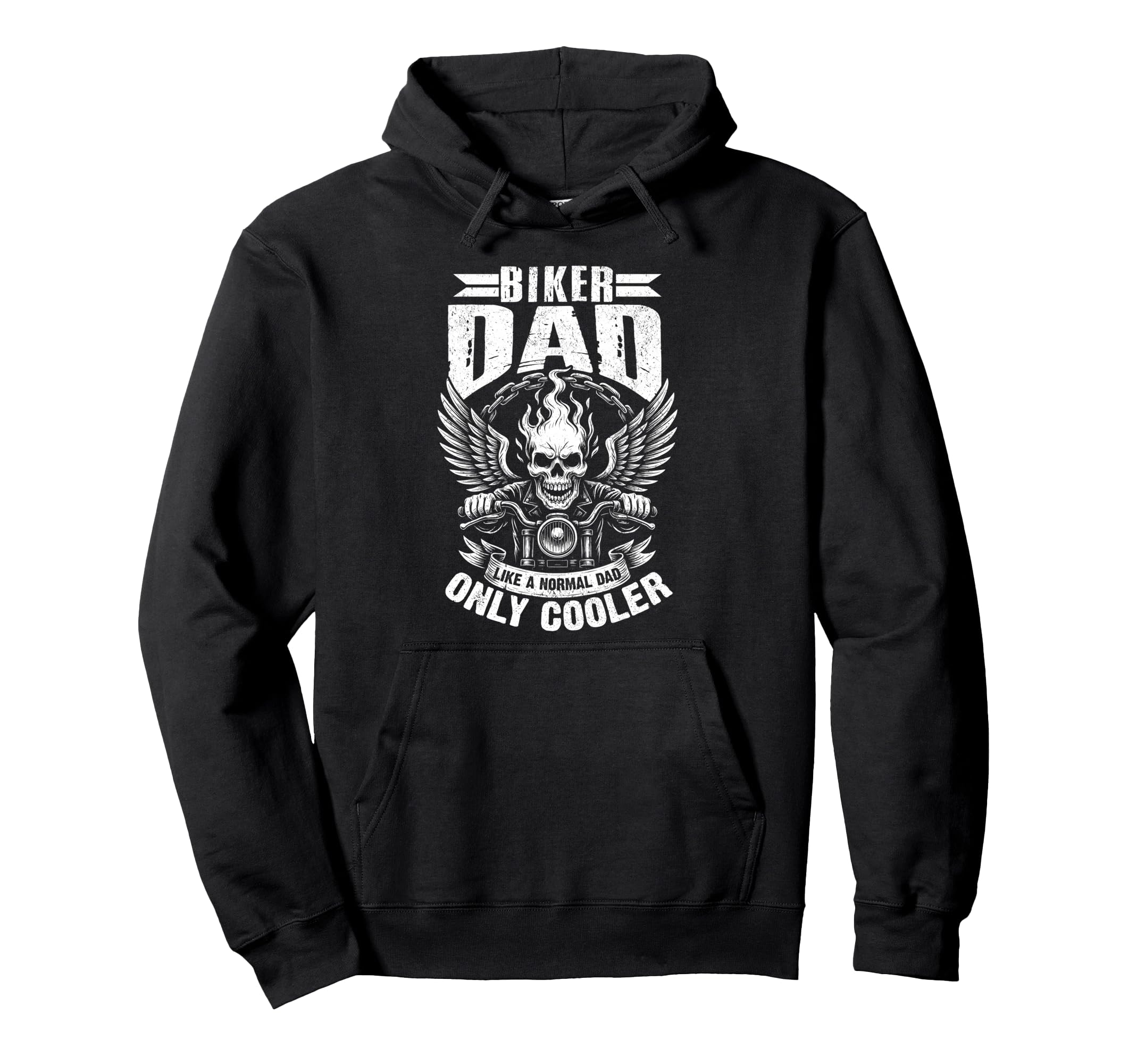 Biker Dad Motorcycle Father Funny Hoodie - Minimalist Print Men Women - T-Shirt, Sweatshirt, Hoodie