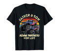 Father And Son Riding Monster Truck T-Shirt - Aesthetic Graphic Men Women - T-Shirt, Sweatshirt, Hoodie