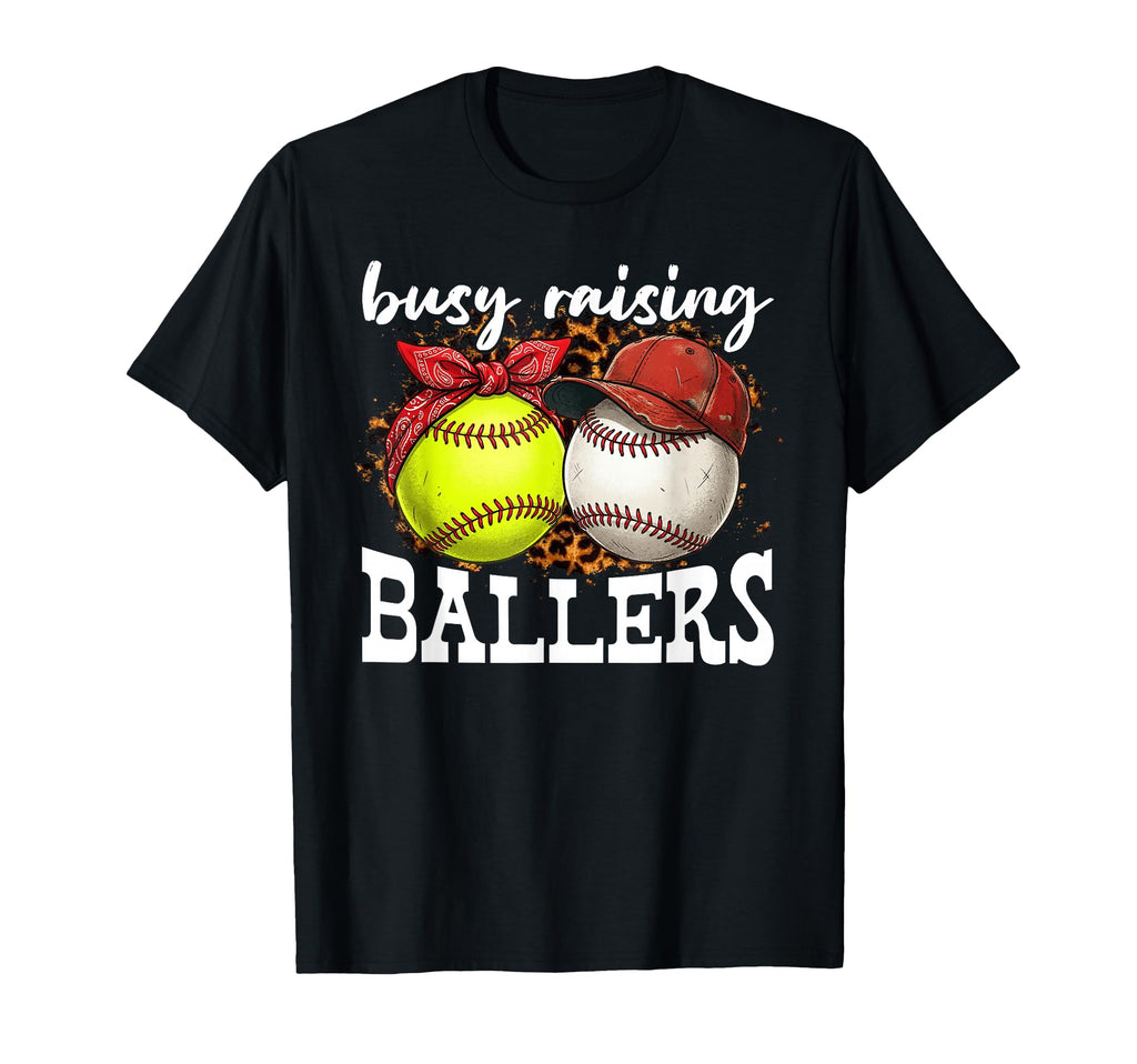 Busy Raising Ballers Leopard Mom T-Shirt - Aesthetic Graphic Unisex - T-Shirt, Sweatshirt, Hoodie