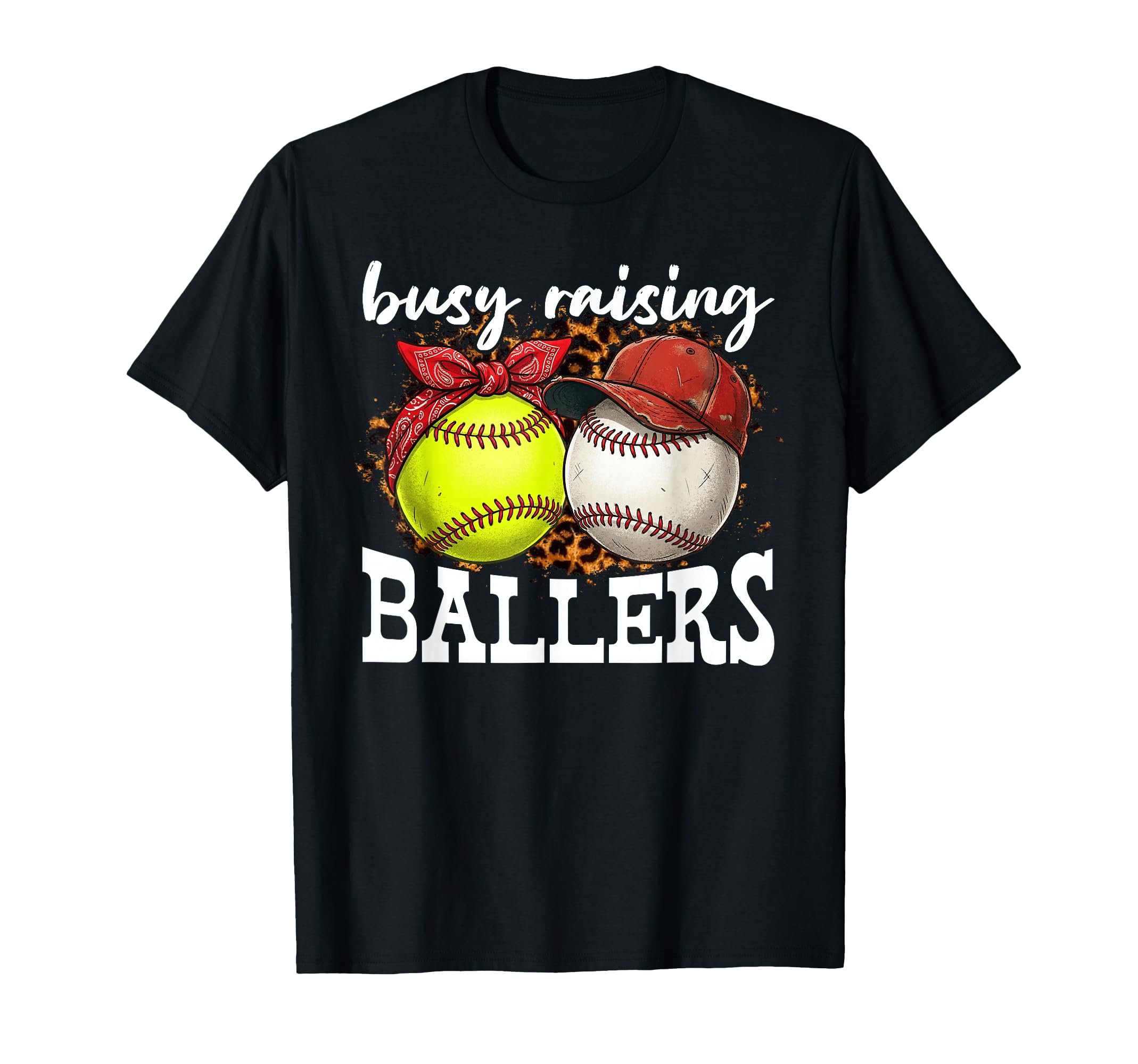 Busy Raising Ballers Leopard Mom T-Shirt - Aesthetic Graphic Unisex - T-Shirt, Sweatshirt, Hoodie