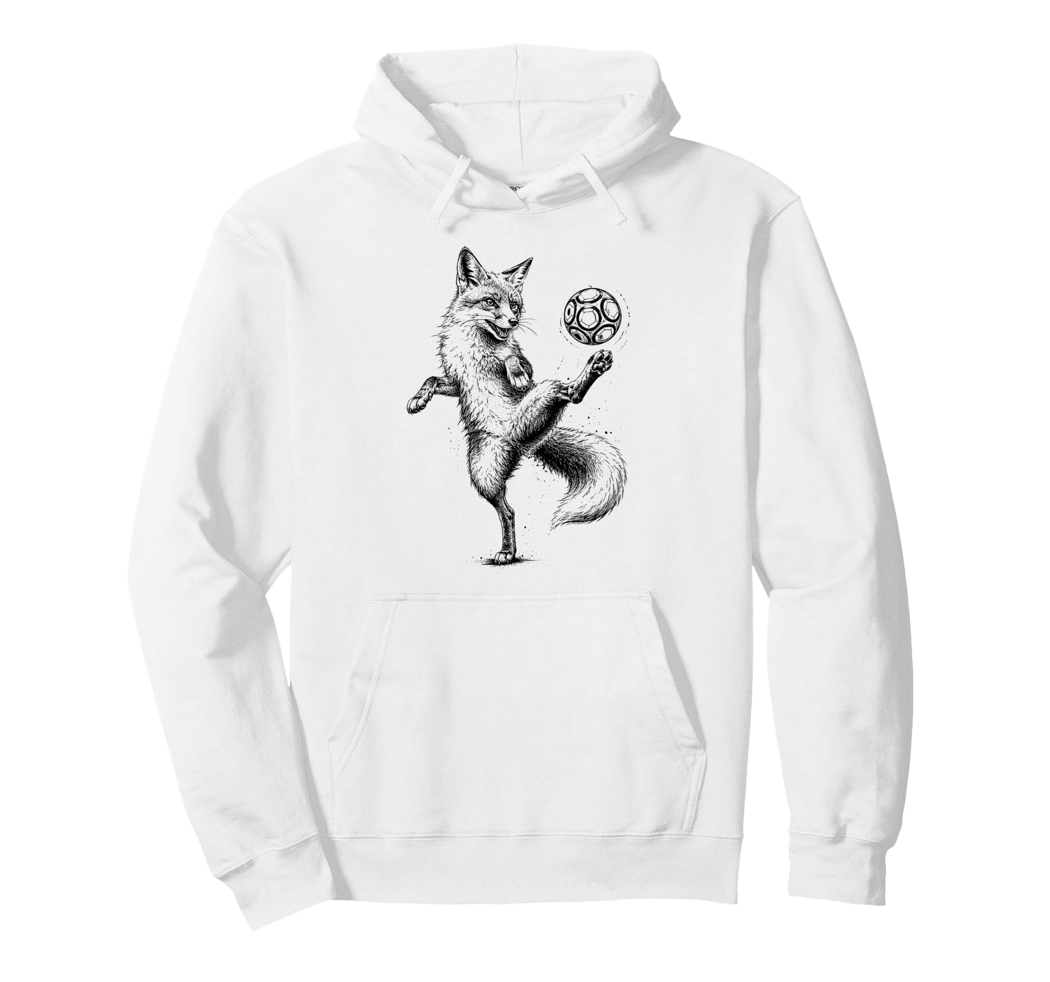 Funny Fox Freestyling Soccer Ball Hoodie - Graphic Print for Adults - T-Shirt, Sweatshirt, Hoodie