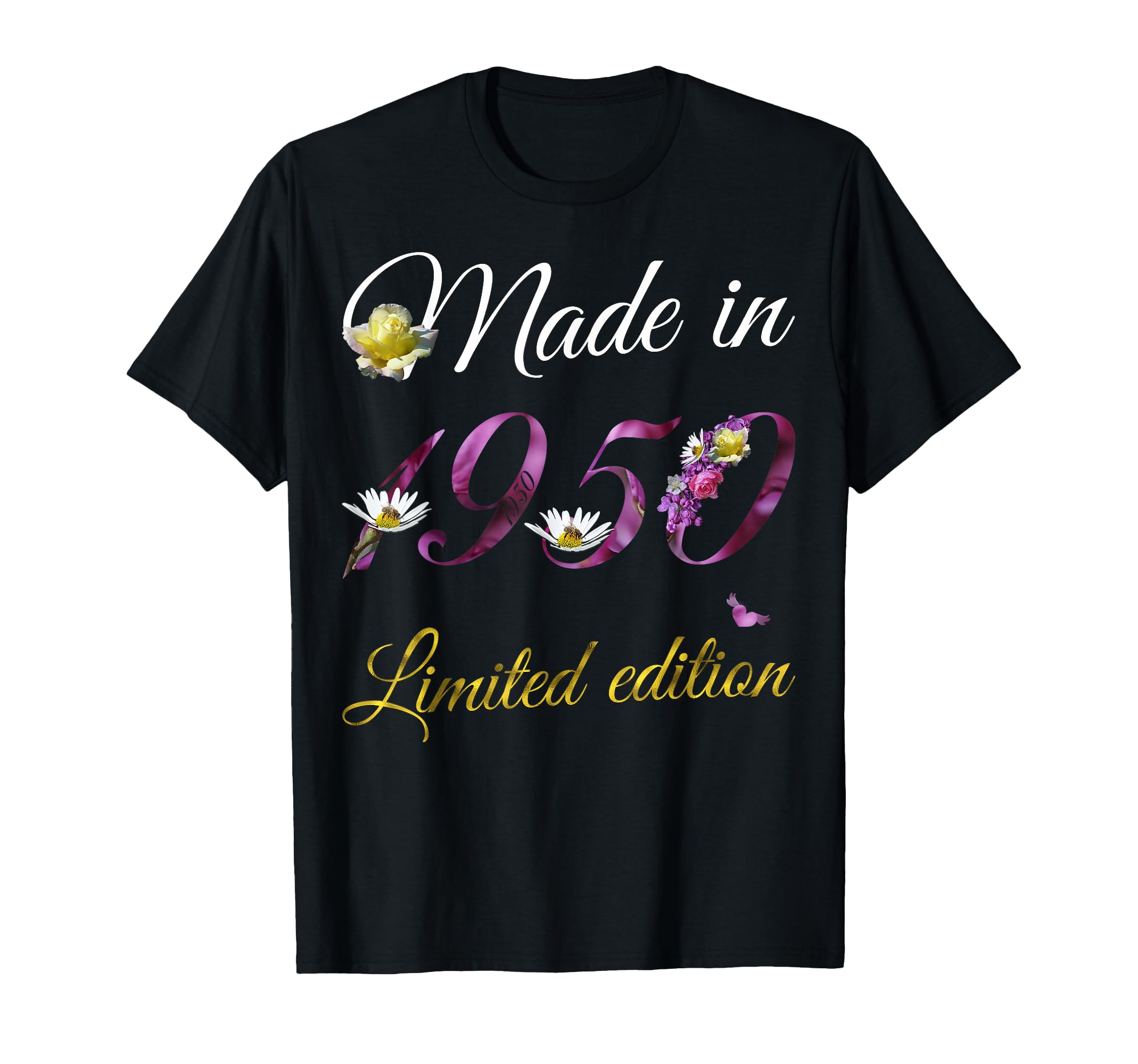 Made 1950 75 Year Old Floral 1950 75Th T-Shirt - Trendy Graphic Unisex - T-Shirt, Sweatshirt, Hoodie
