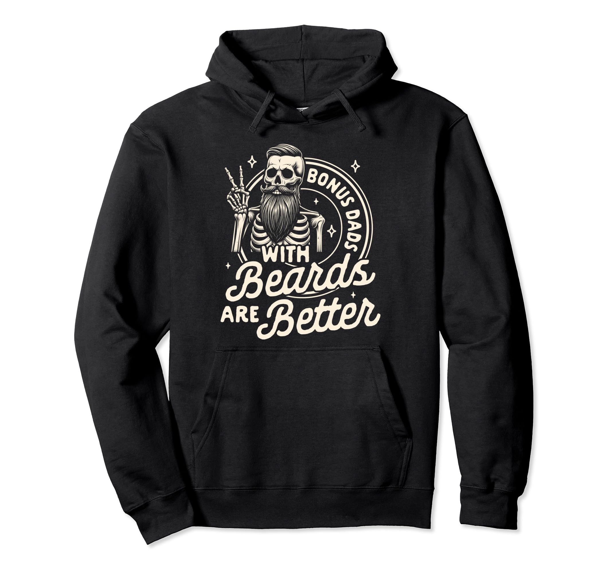 Bearded Dad Step Dad Bonus Dads Hoodie - Minimalist Print for Adults - T-Shirt, Sweatshirt, Hoodie