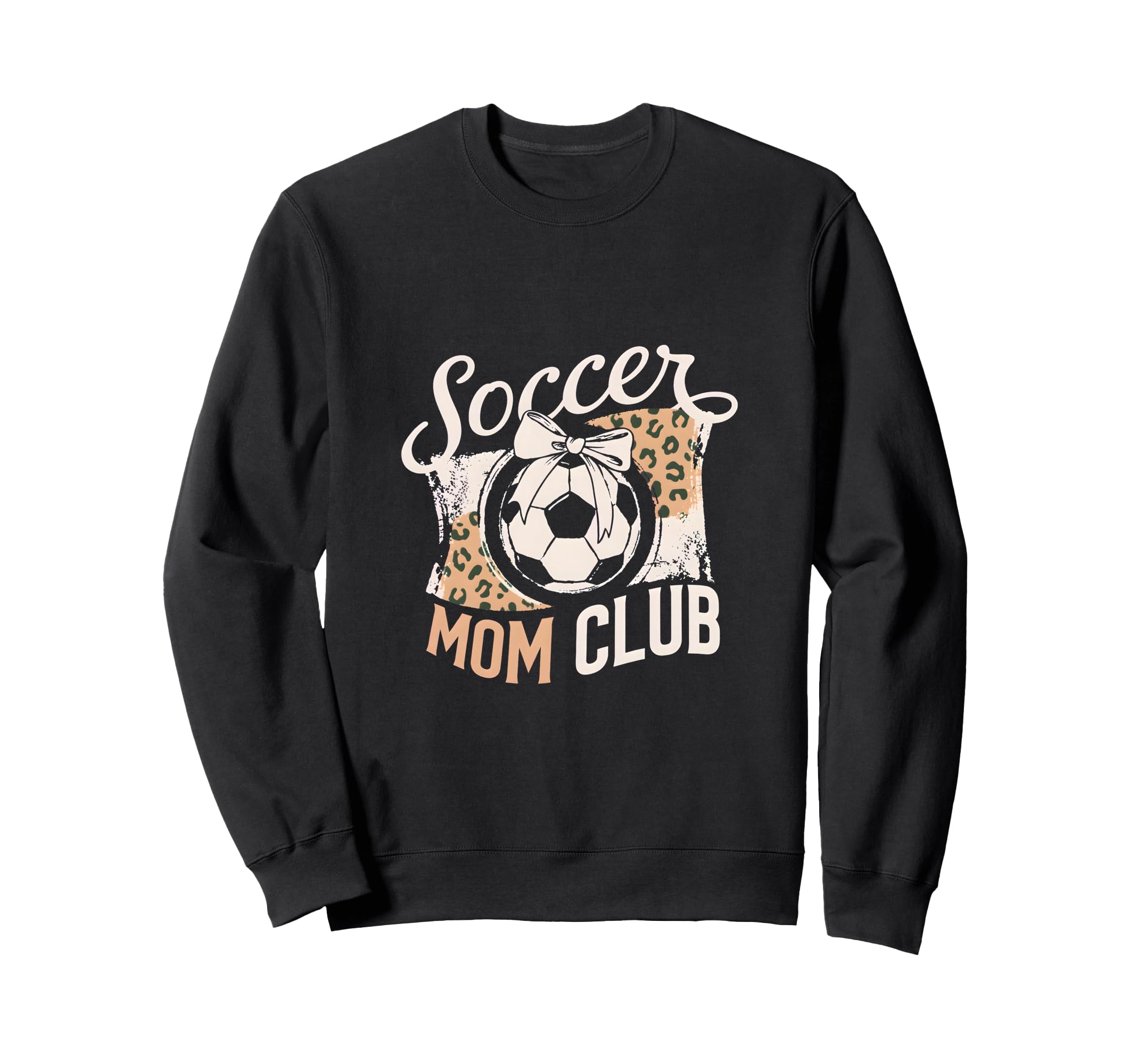 Soccer Mom Club Leopard Bow Mama Sweatshirt - Custom Art Print Men Women - T-Shirt, Sweatshirt, Hoodie