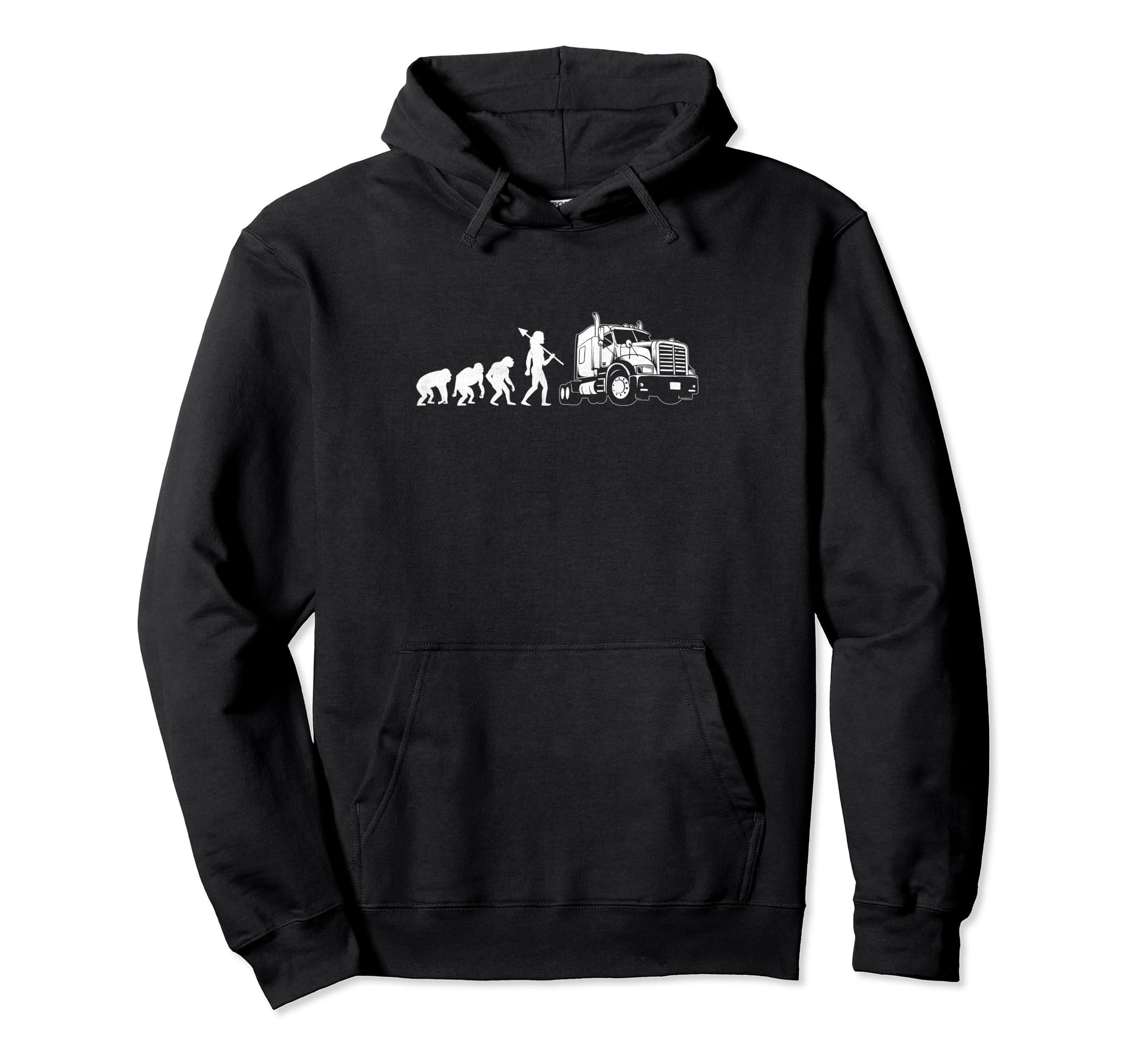 Trucker Evolution Driving Dad Trucker Hoodie - Custom Art Print for Adults - T-Shirt, Sweatshirt, Hoodie