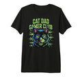 Mens Cat Dad Gamer Club Tri Blend T-Shirt - Minimalist Print for Adults - T-Shirt, Sweatshirt, Hoodie