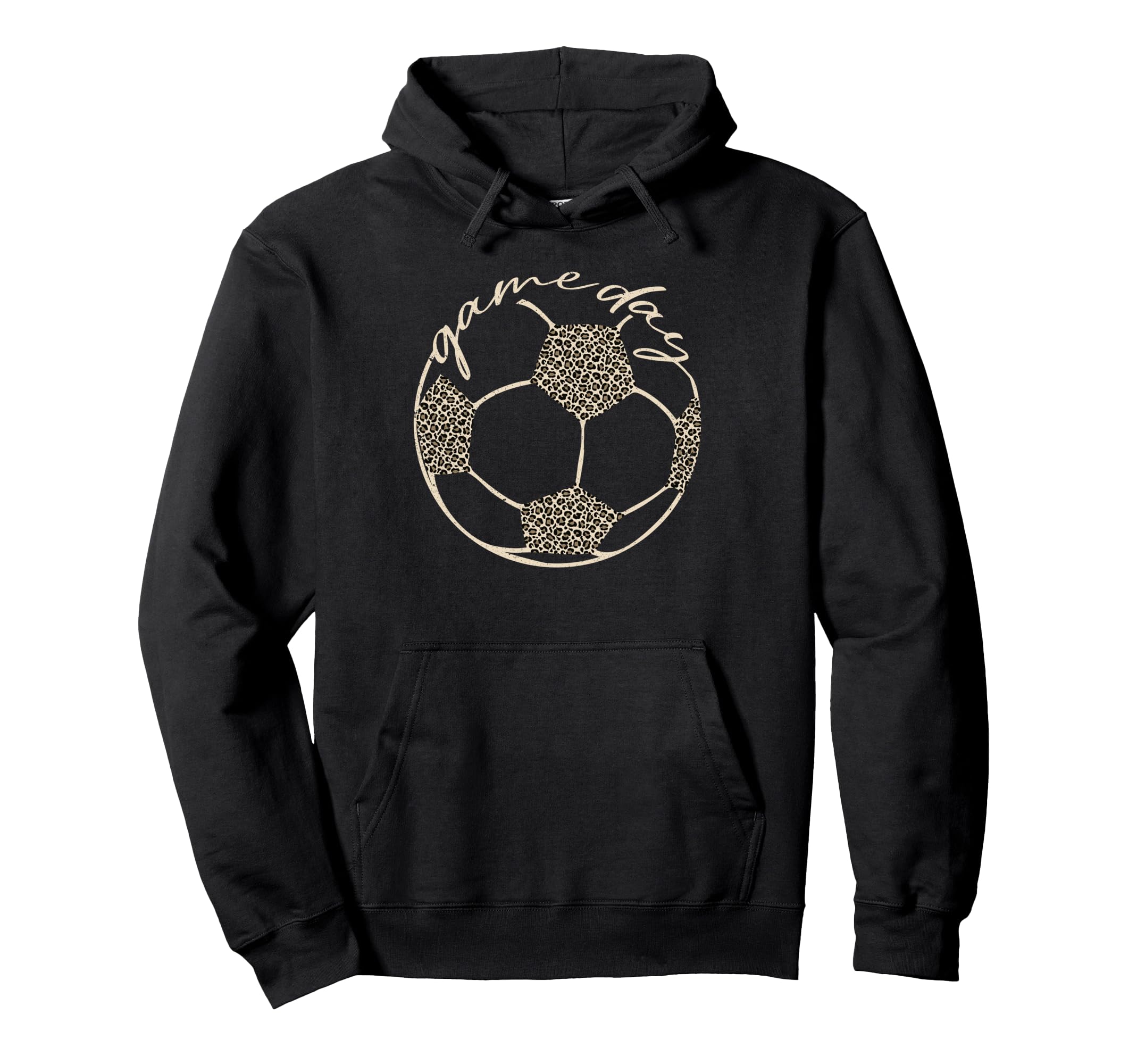 Soccer Game Day Leopard Cheetah Hoodie - Casual Everyday Wear Men Women - T-Shirt, Sweatshirt, Hoodie