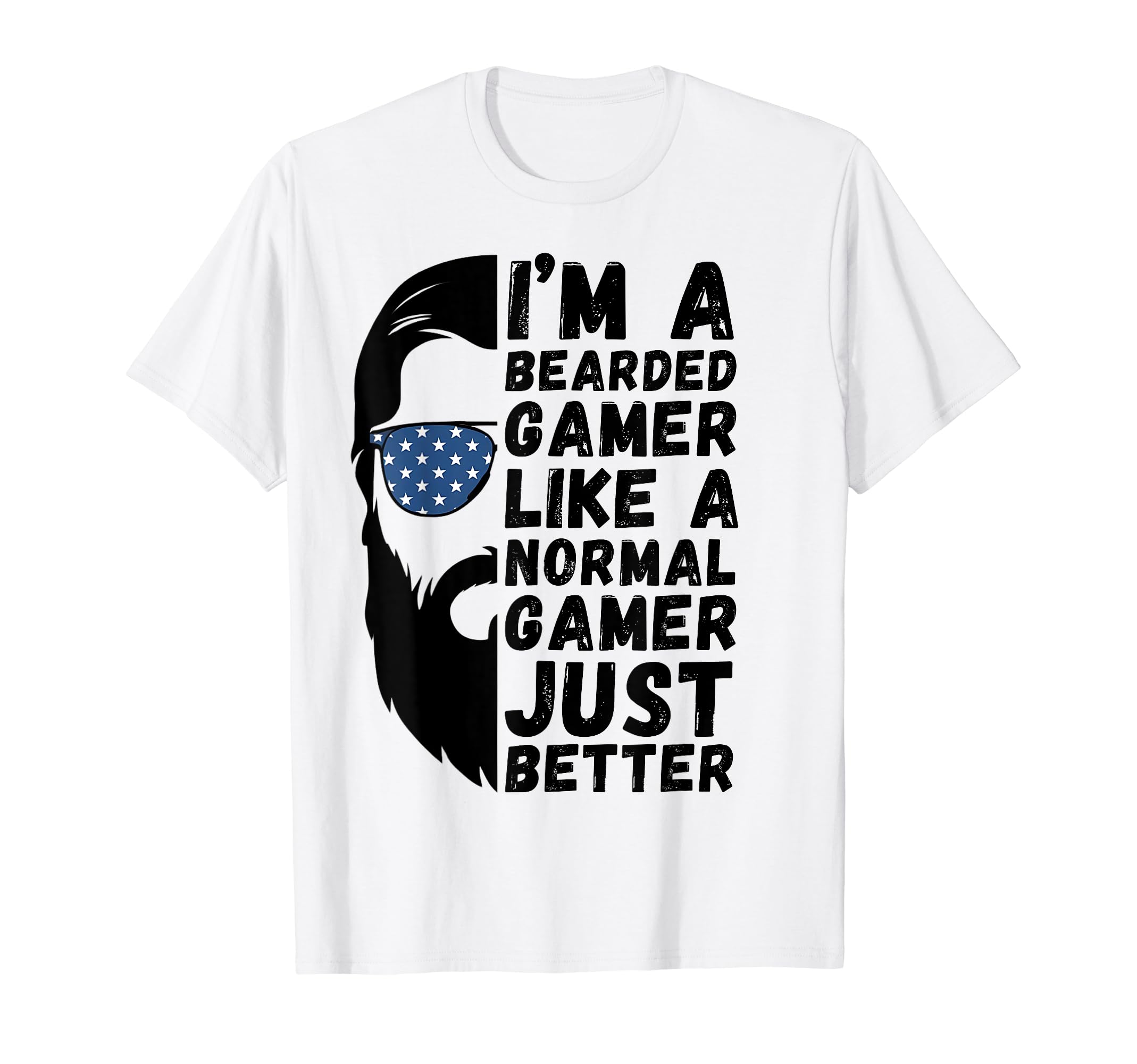 Funny Bearded Gamer Husband Dad Beard Lover T-Shirt - Graphic Print Unisex - T-Shirt, Sweatshirt, Hoodie