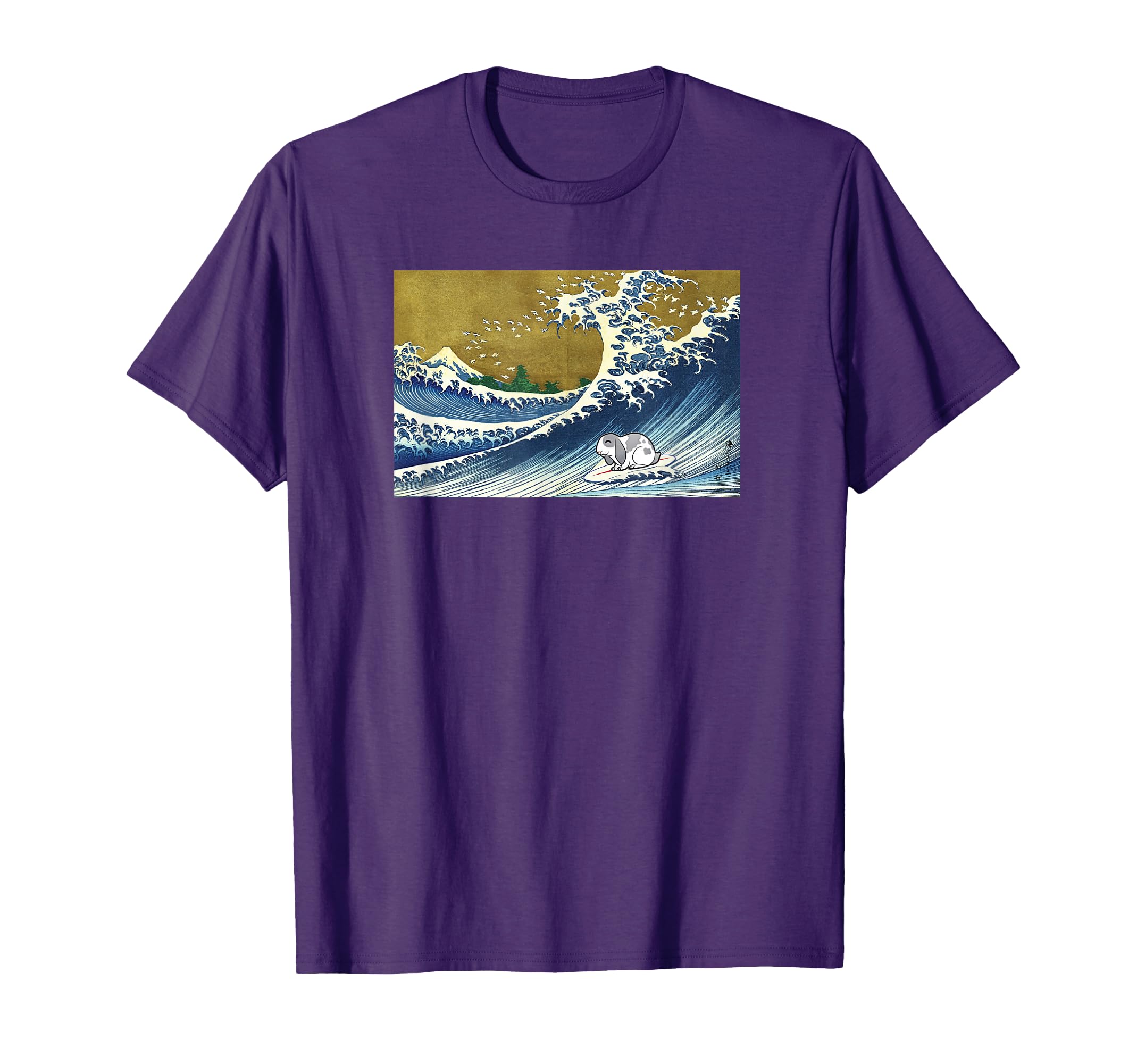 Surfing Mini Holland Lop Bunny Rabbit Lover T-Shirt - Trendy Graphic Unisex - T-Shirt, Sweatshirt, Hoodie