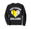 Busy Raising Ballers Softball Sweatshirt - Graphic Print for Adults - T-Shirt, Sweatshirt, Hoodie