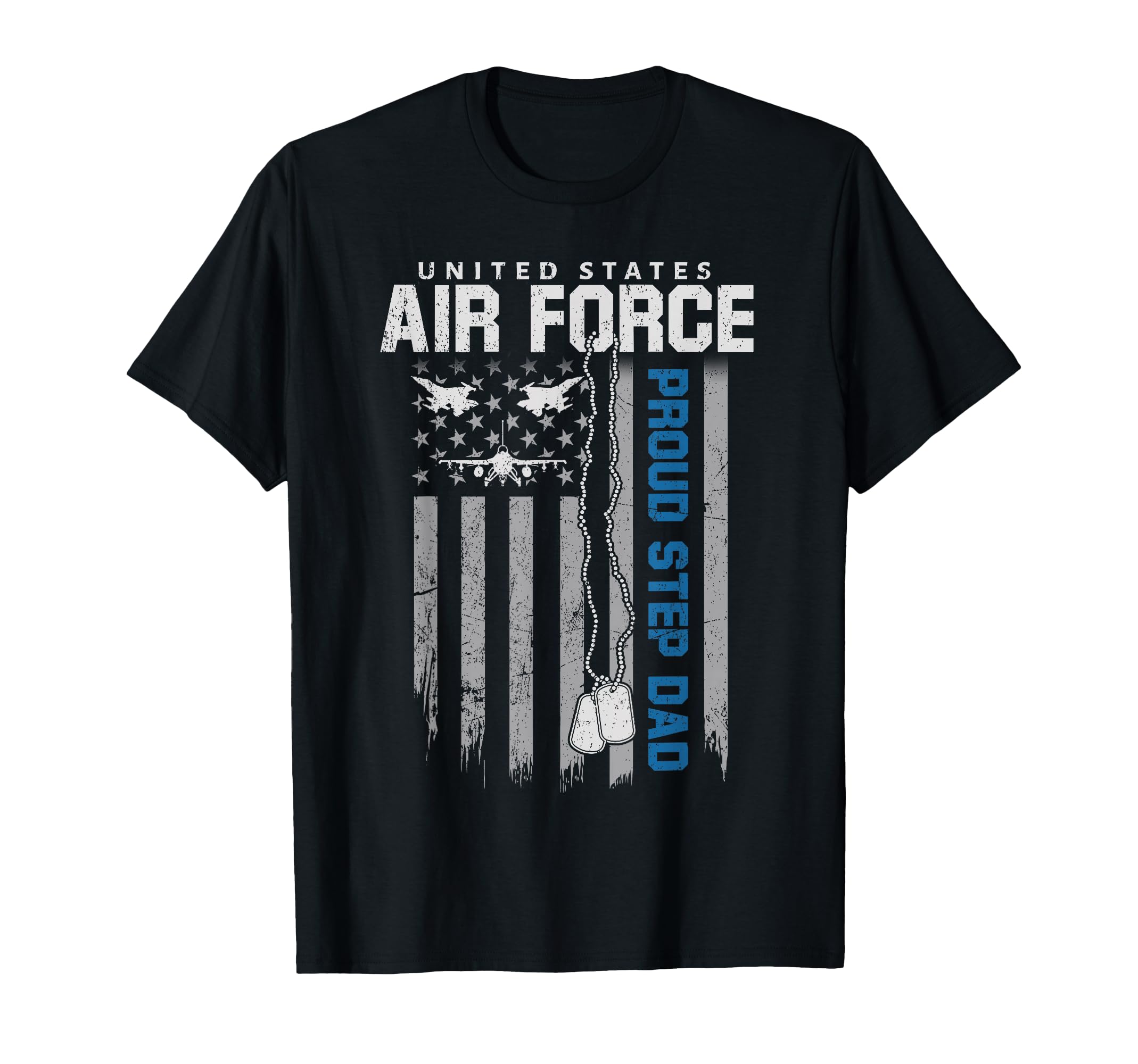 Us Air Force Proud Step Dad Flag T-Shirt - Custom Art Print Men Women - T-Shirt, Sweatshirt, Hoodie