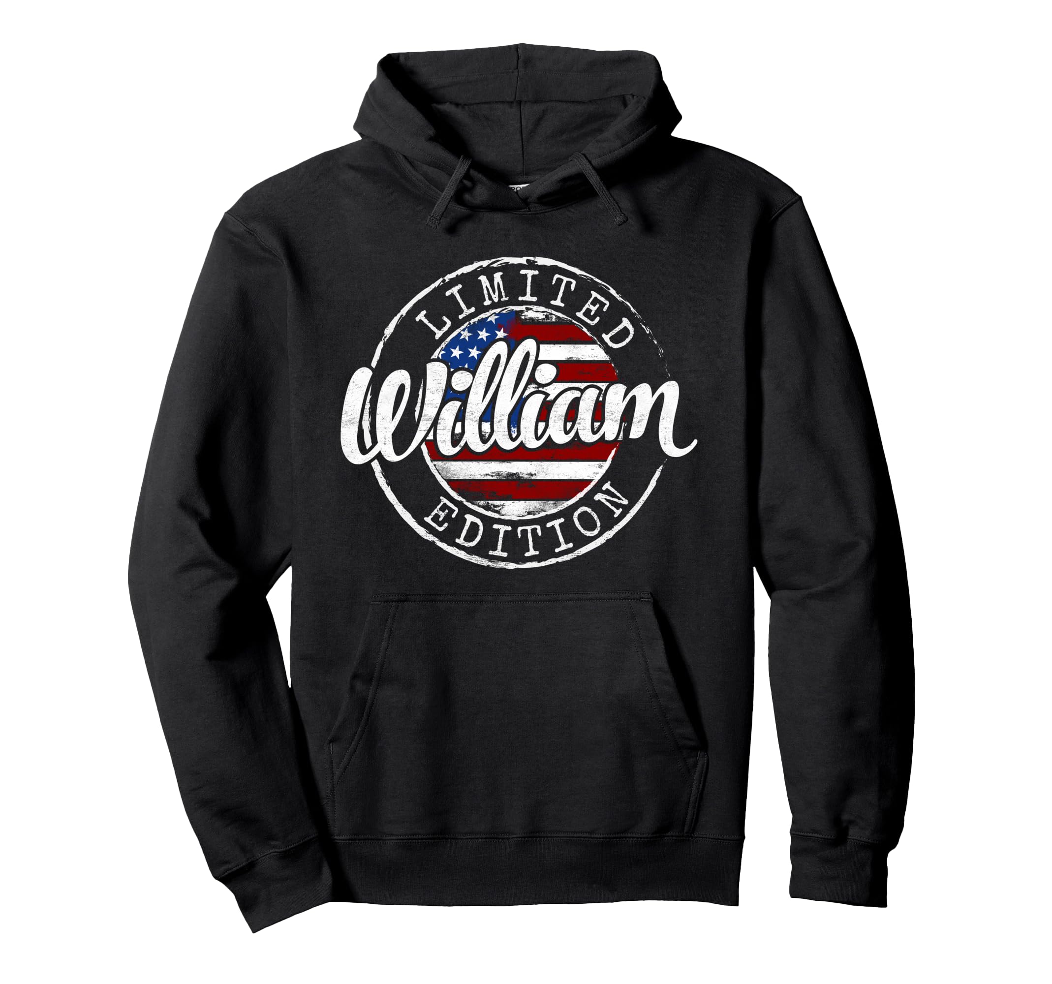 William Usa Flag Stamp Personalized Hoodie - Aesthetic Graphic Men Women - T-Shirt, Sweatshirt, Hoodie