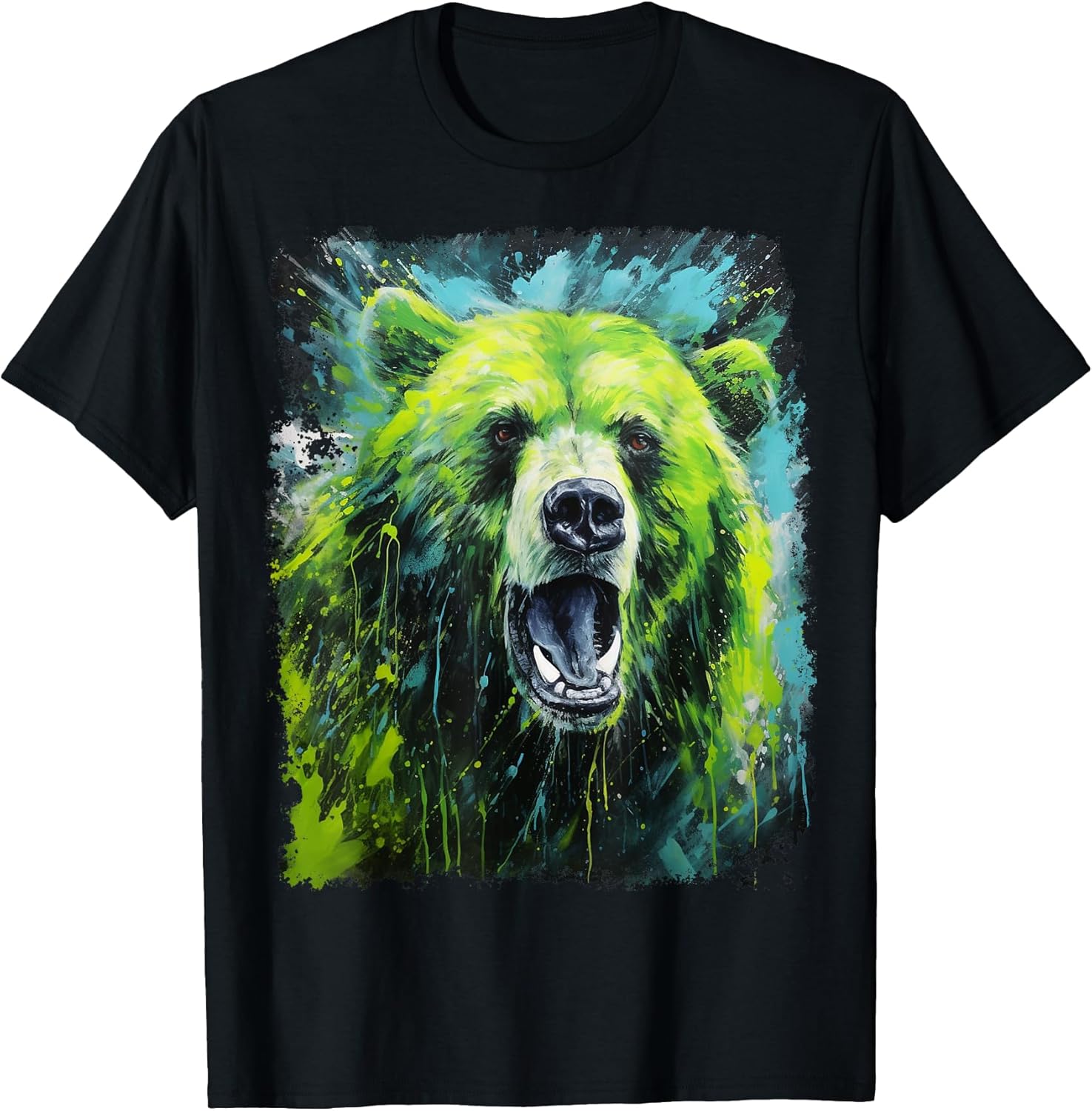Pop Art Colorful Bear Green - Adult & Kids T-Shirts, Sweatshirts & Hoodies apparel design preview 1