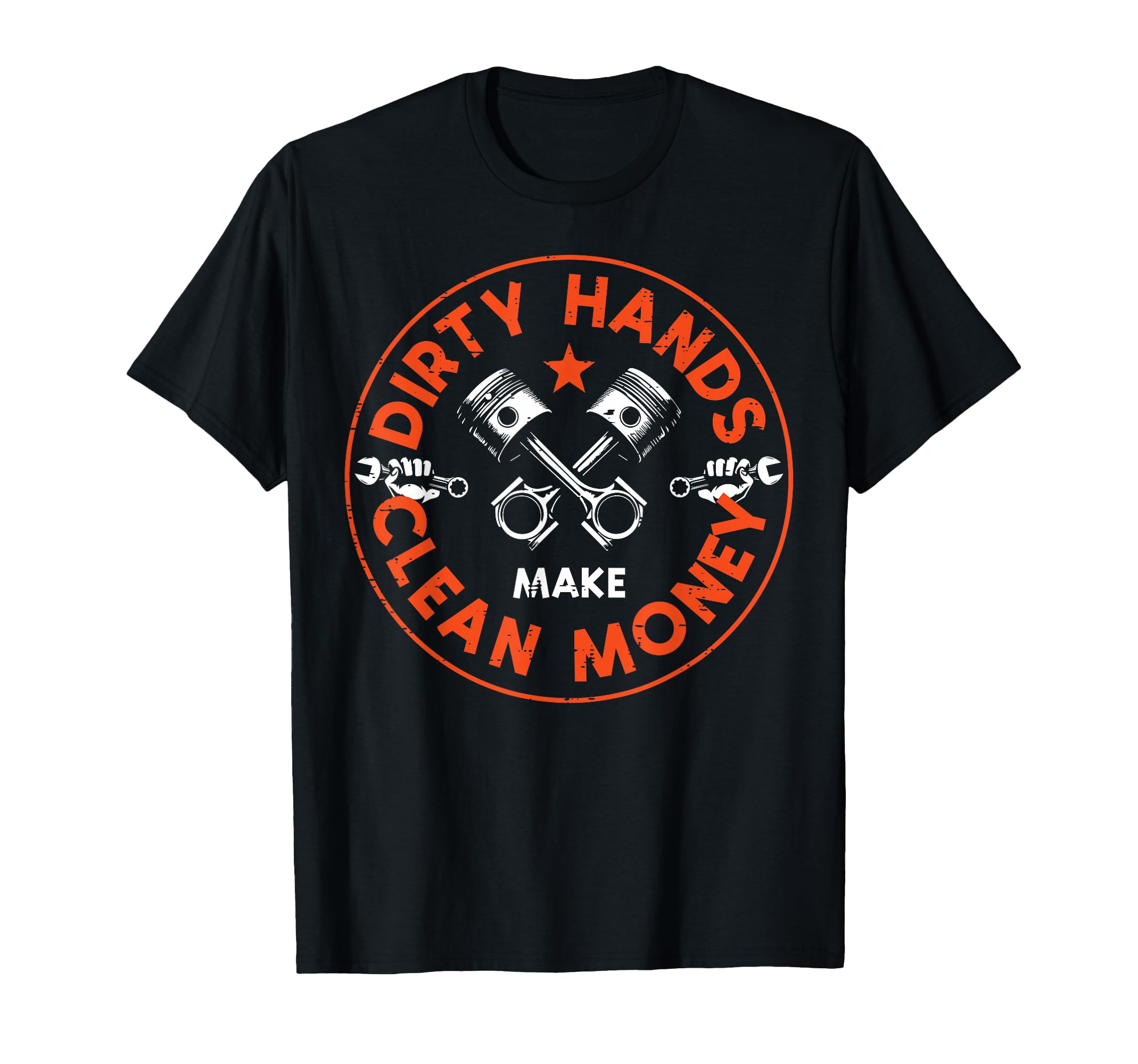 Mechanic Dirty Hands Clean Car Money T-Shirt - Custom Art Print for Adults - T-Shirt, Sweatshirt, Hoodie