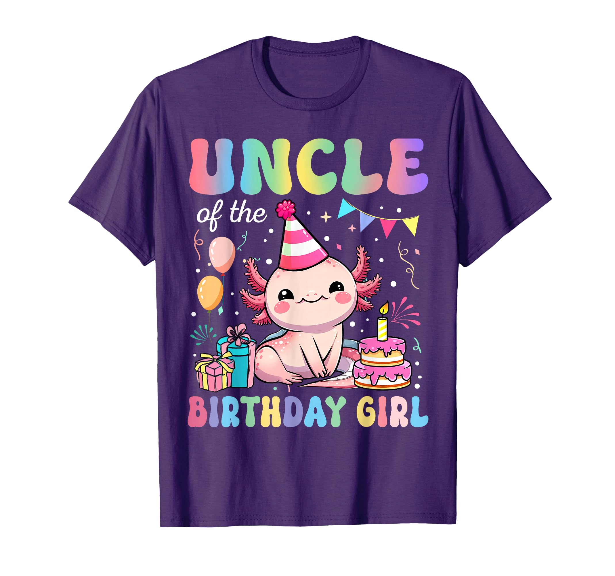 Uncle Birthday Axolotl Bday Party T-Shirt - Unique Graphic for Adults - T-Shirt, Sweatshirt, Hoodie