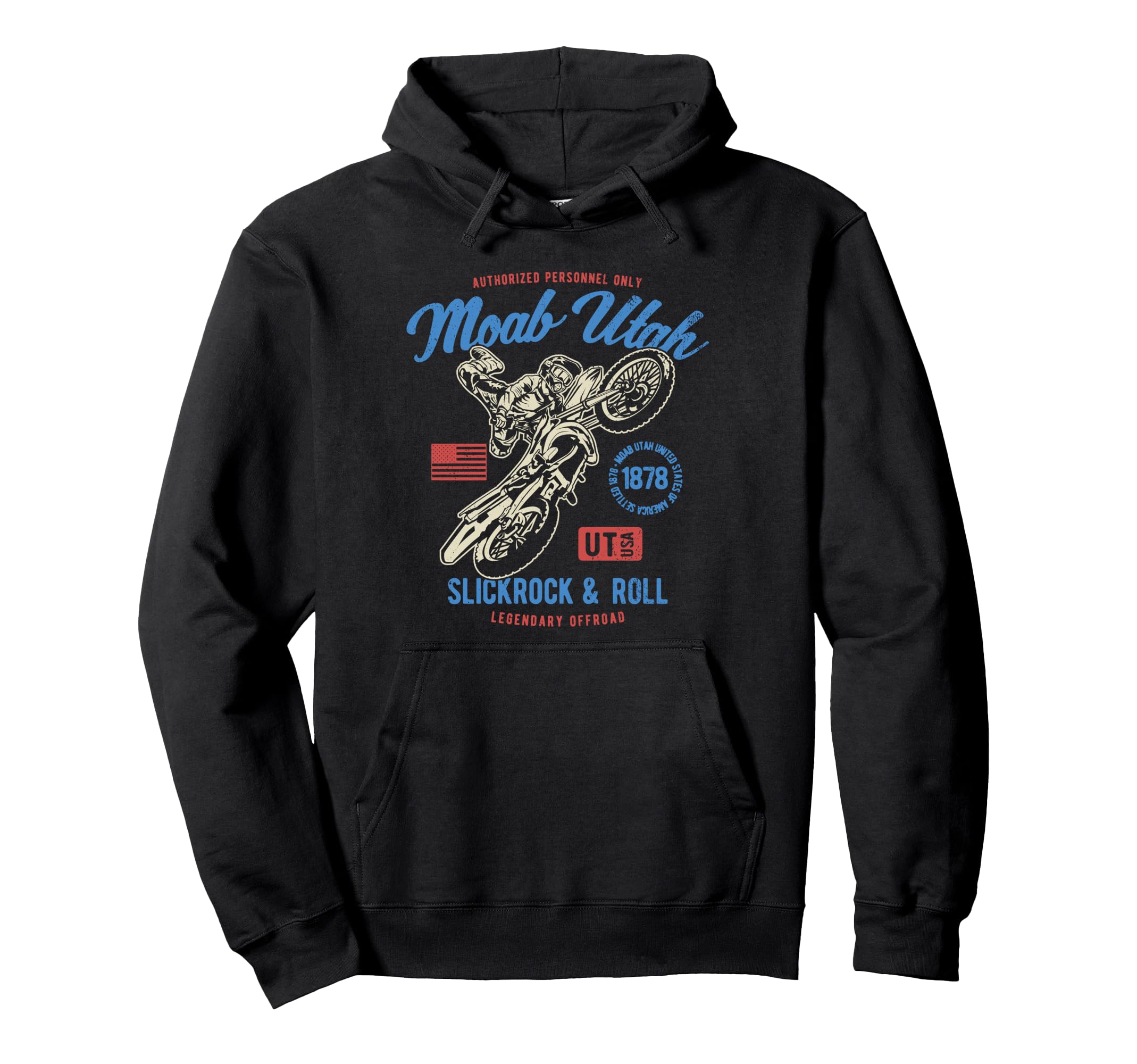 Moab Utah Motocross Dirt Bike Hoodie - Custom Art Print for Adults - T-Shirt, Sweatshirt, Hoodie