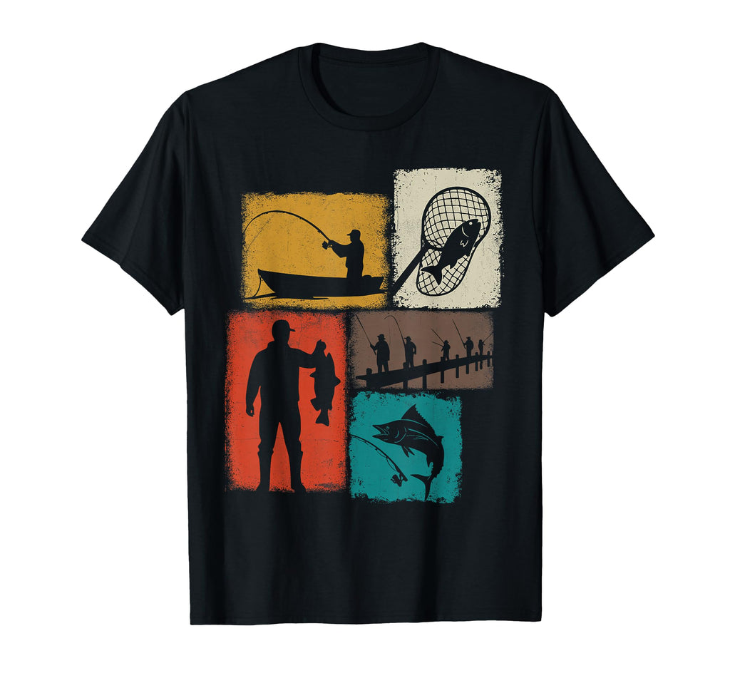 Fisherman Collage Fishing Fisher Dad T-Shirt - Unique Graphic for Adults - T-Shirt, Sweatshirt, Hoodie