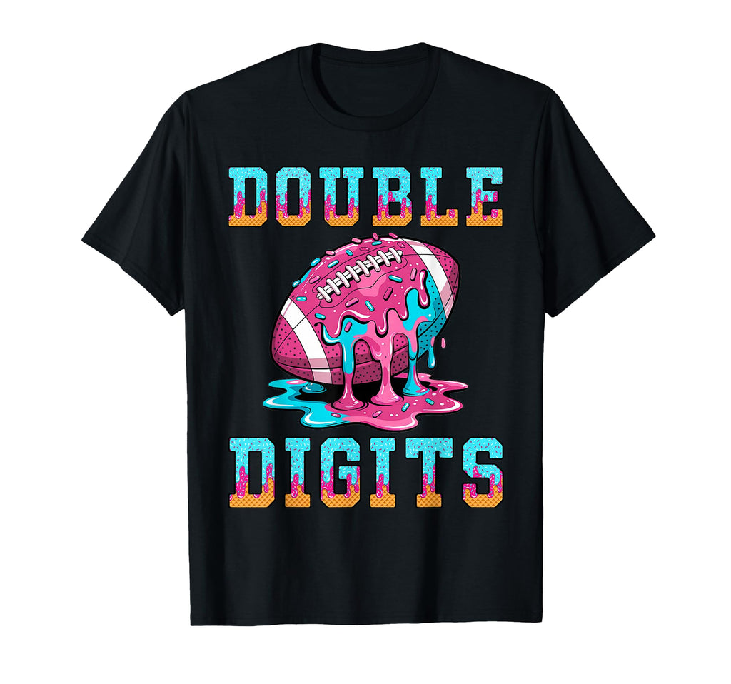 Football 10Th Birthday Double Digits Ice T-Shirt - Graphic Print Unisex - T-Shirt, Sweatshirt, Hoodie