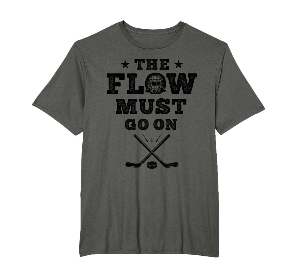 Flow Must Go Funny Hockey Hair Dad T-Shirt - Streetwear Style for Adults - T-Shirt, Sweatshirt, Hoodie