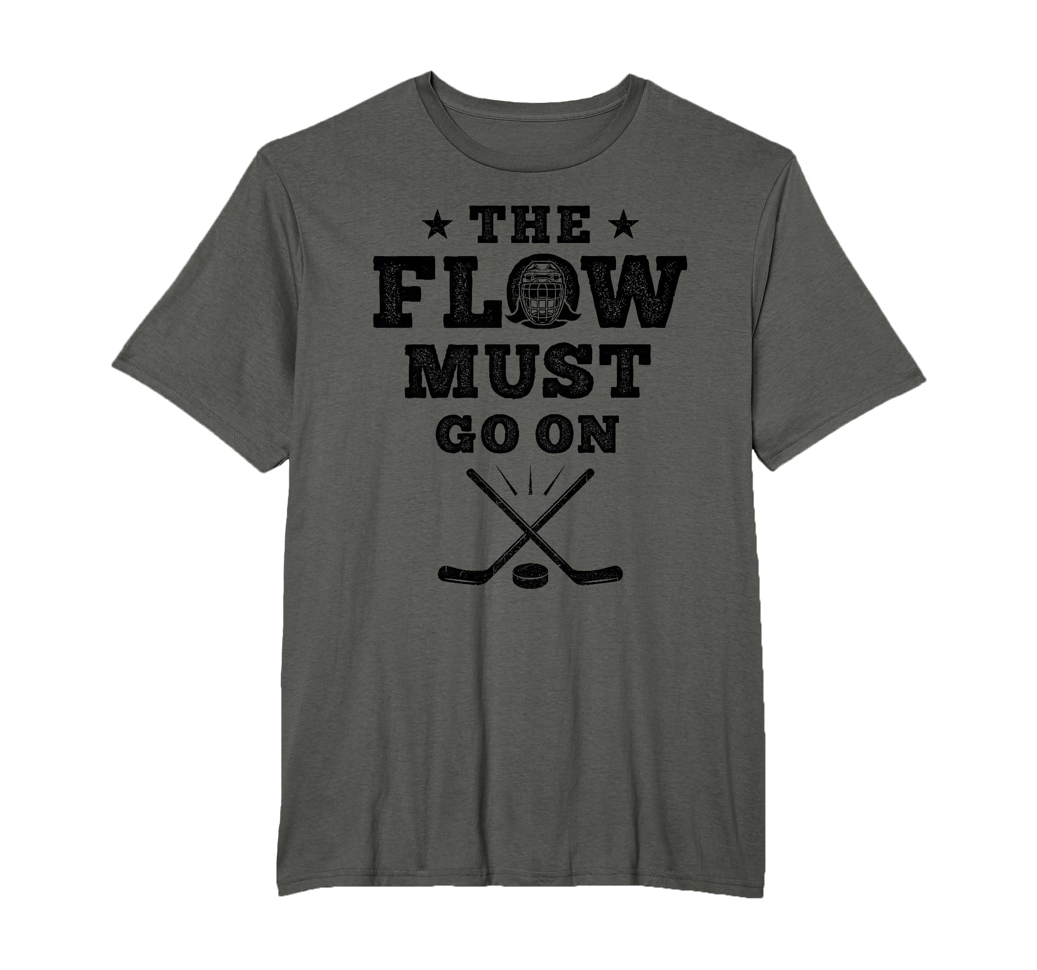Flow Must Go Funny Hockey Hair Dad T-Shirt - Streetwear Style for Adults - T-Shirt, Sweatshirt, Hoodie