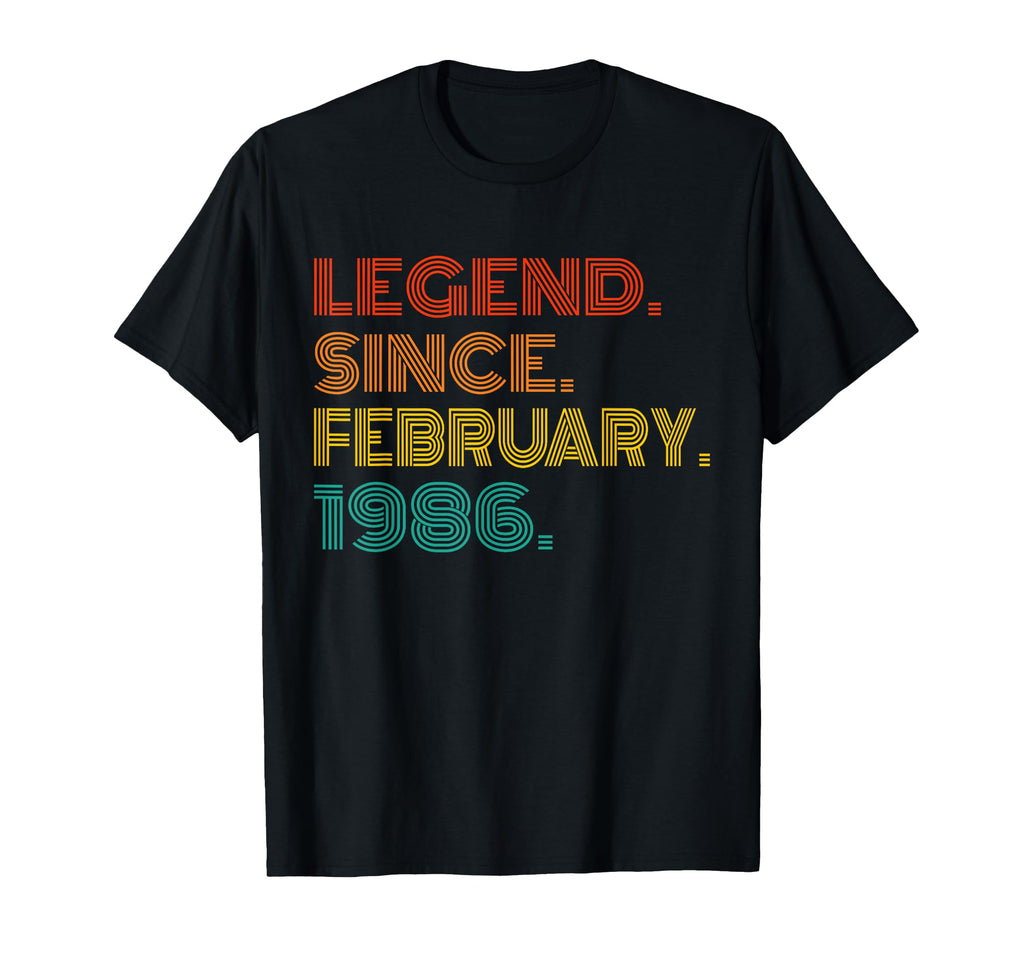Legend Since February 1986 Birthday T-Shirt - Minimalist Print Men Women - T-Shirt, Sweatshirt, Hoodie