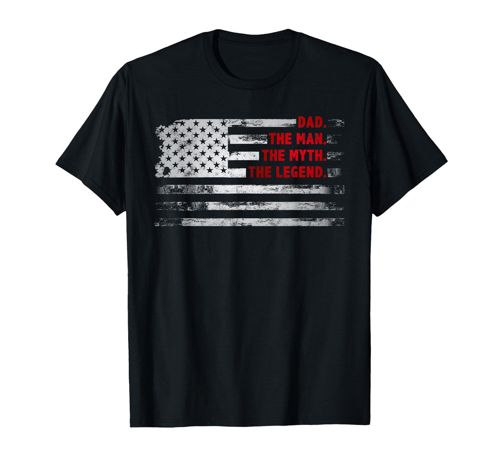 Dad Myth Legend American Usa Flag T-Shirt - Aesthetic Graphic Unisex - T-Shirt, Sweatshirt, Hoodie