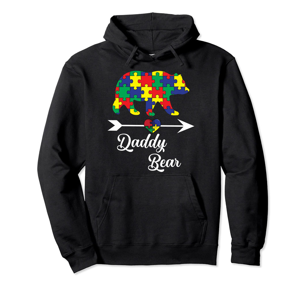 Daddy Bear Puzzle Autism Awareness Dad Hoodie - Graphic Print for Adults - T-Shirt, Sweatshirt, Hoodie