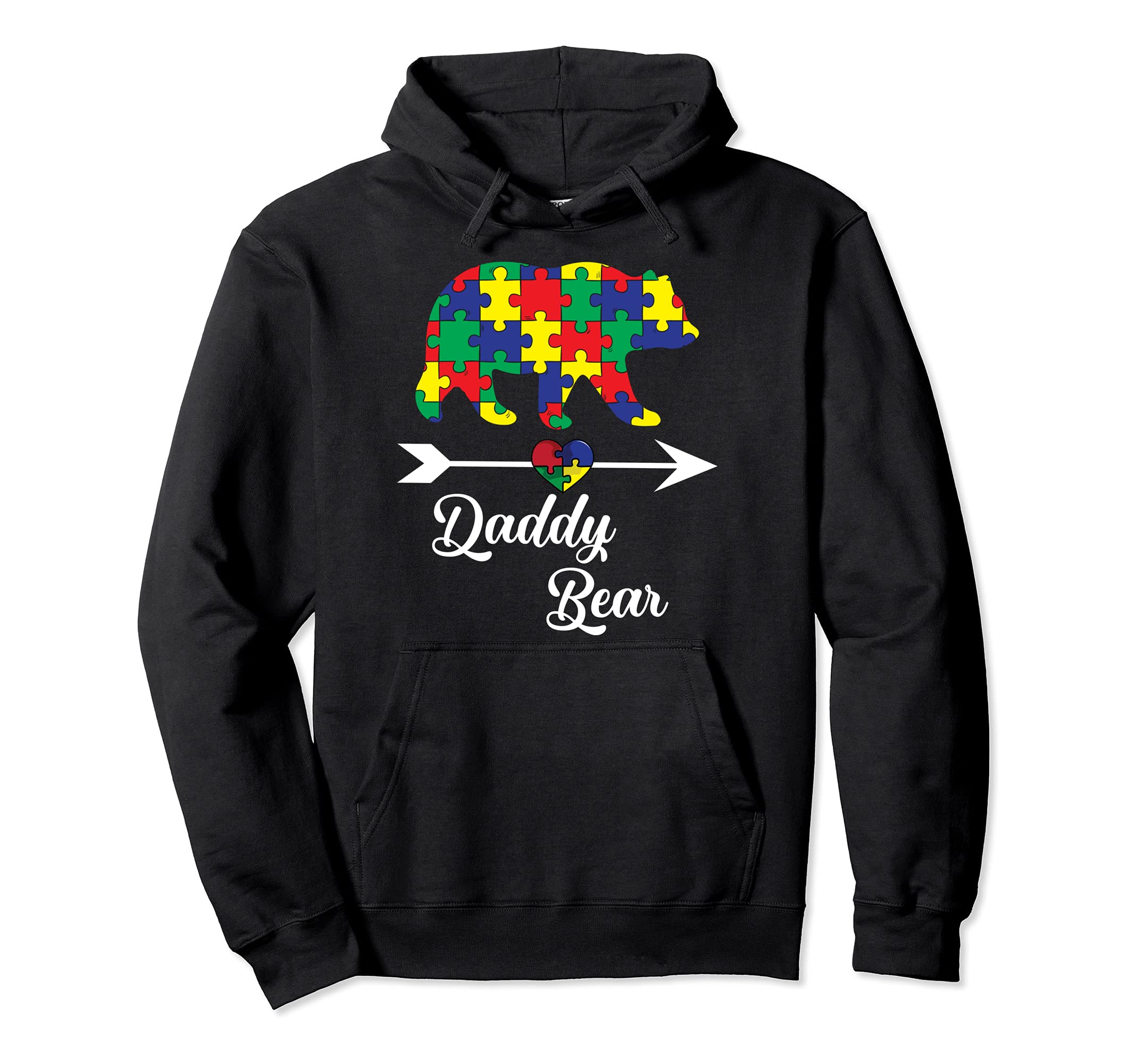 Daddy Bear Puzzle Autism Awareness Dad Hoodie - Graphic Print for Adults - T-Shirt, Sweatshirt, Hoodie