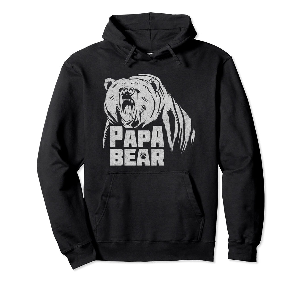 Papa Bear Daddy Father Roaring Grizzly Hoodie - Trendy Graphic for Adults - T-Shirt, Sweatshirt, Hoodie