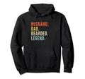 Husband Dad Bearded Legend Fathers Hoodie - Custom Art Print for Adults - T-Shirt, Sweatshirt, Hoodie