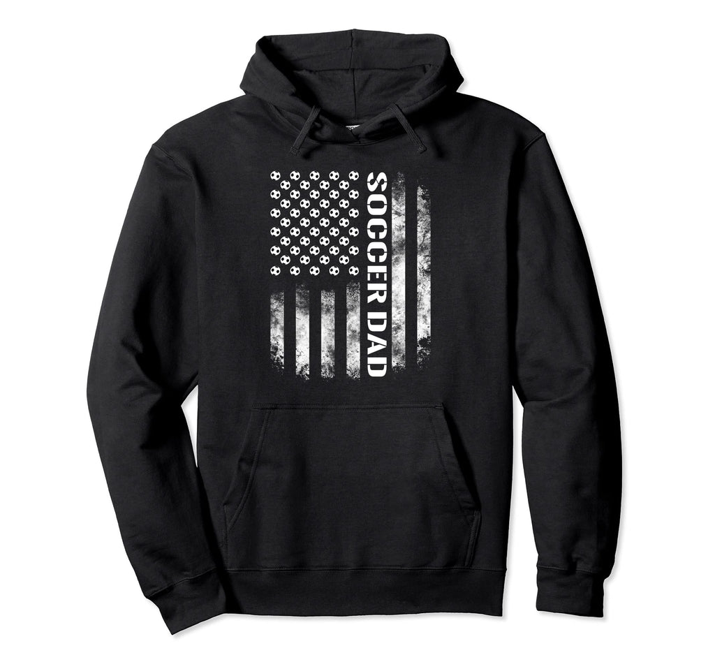 Soccer Dad I Usa Flag Fathers Day Hoodie - Fun Novelty Design for Adults - T-Shirt, Sweatshirt, Hoodie