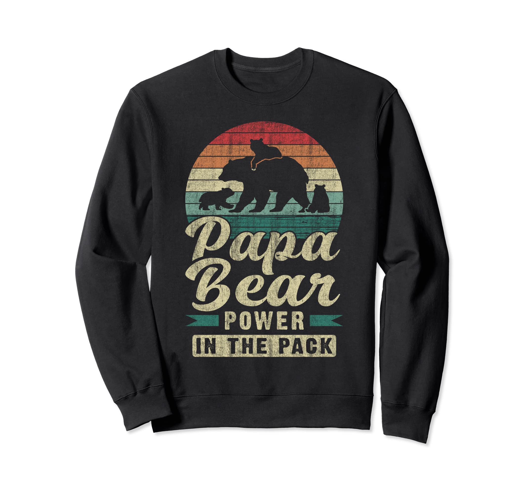 Papa Bear 3 Cubs 3 Children Dad Sweatshirt - Custom Art Print Men Women - T-Shirt, Sweatshirt, Hoodie