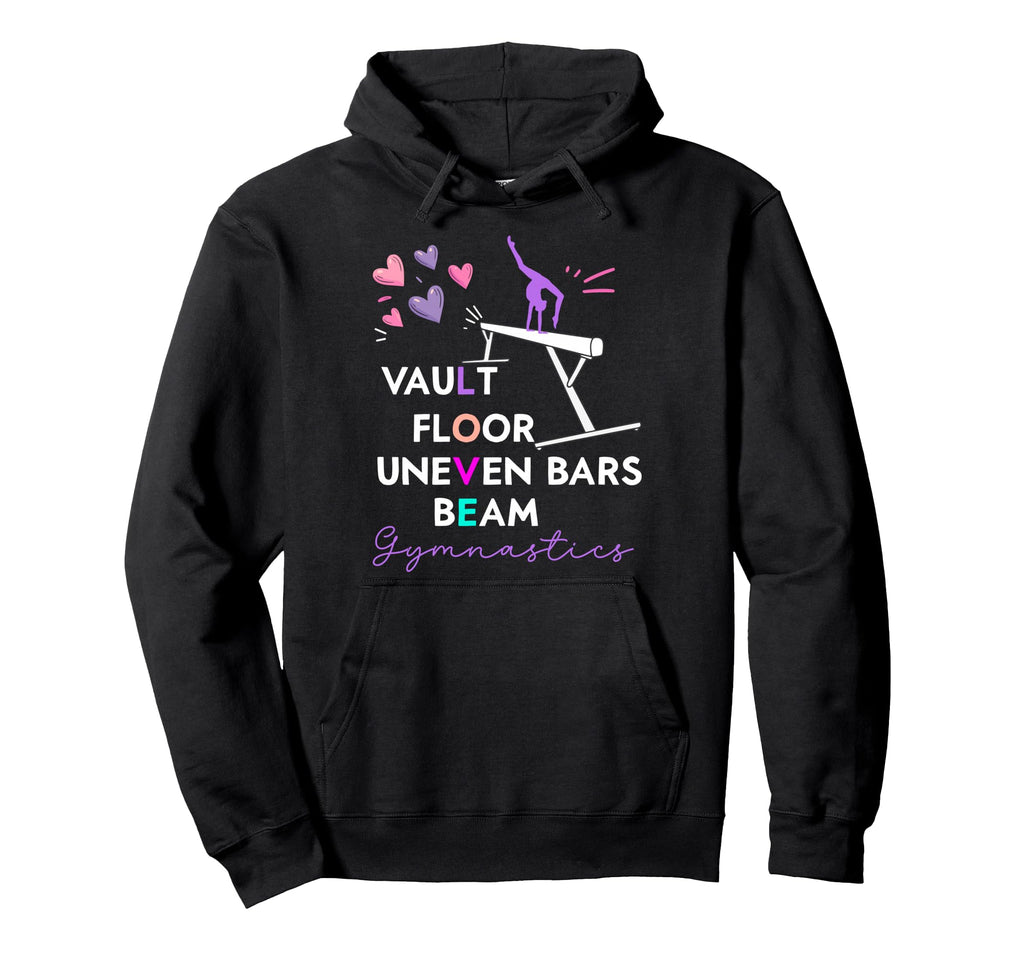 Vault Floor Uneven Bars Beam Love Hoodie - Graphic Print Men Women - T-Shirt, Sweatshirt, Hoodie