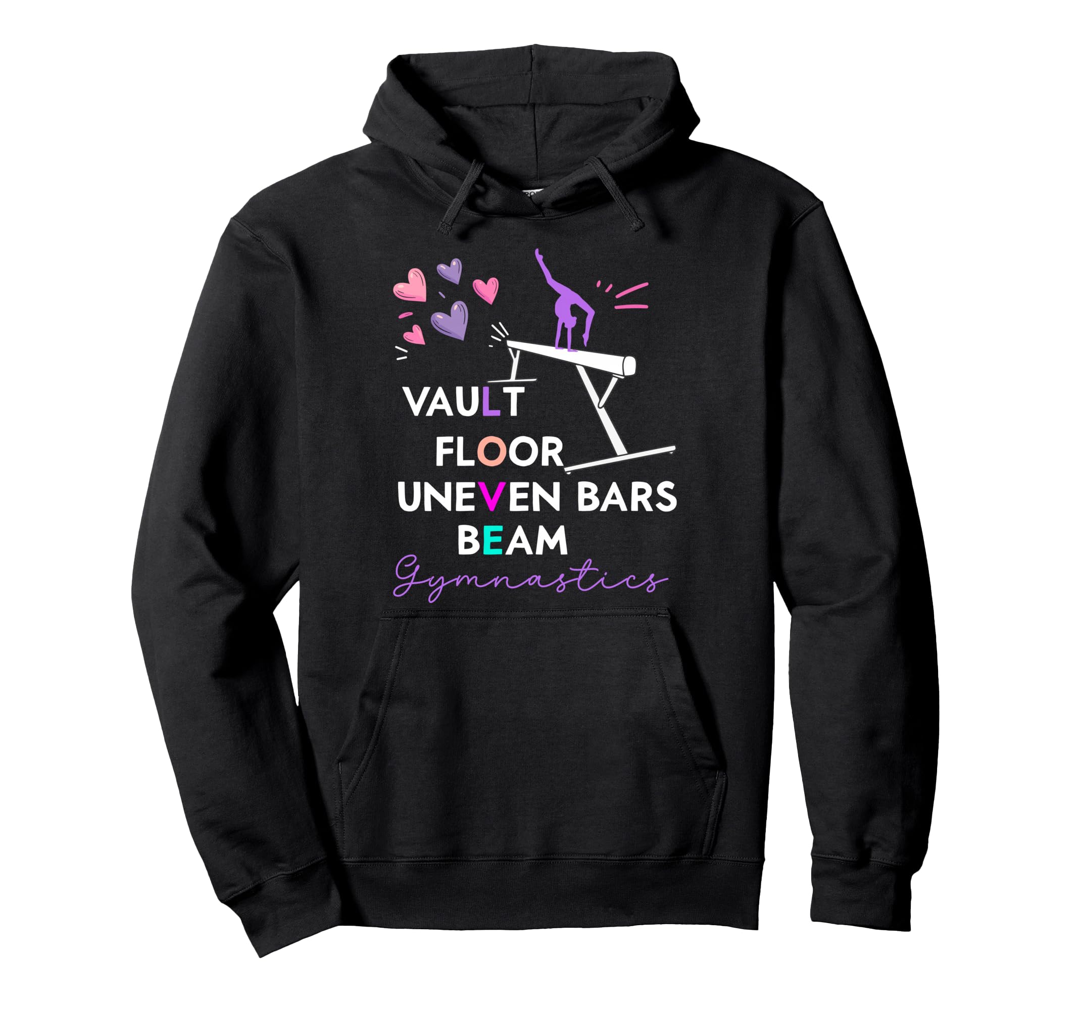 Vault Floor Uneven Bars Beam Love Hoodie - Graphic Print Men Women - T-Shirt, Sweatshirt, Hoodie