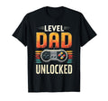 Level Dad Unlocked Funny Gamer Dad T-Shirt - Minimalist Print Unisex - T-Shirt, Sweatshirt, Hoodie