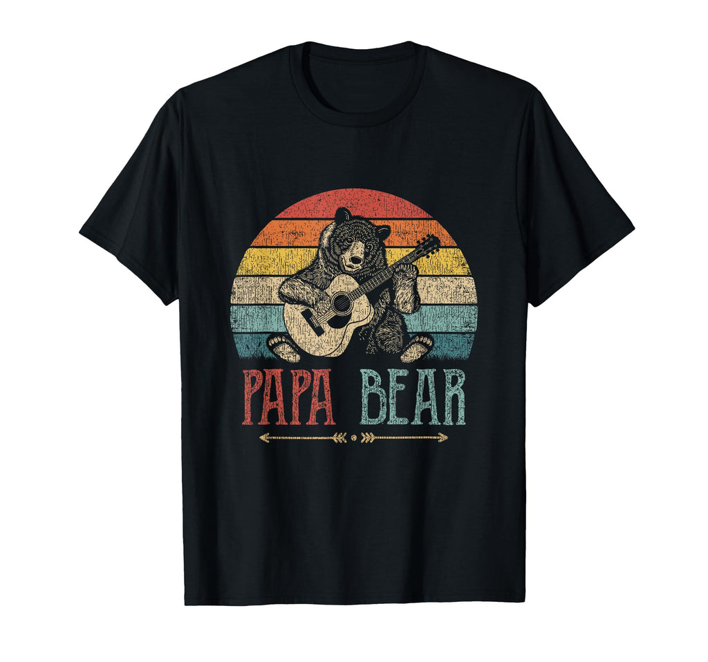 Papa Bear Fathers Day Dad Guitar T-Shirt - Minimalist Print Unisex - T-Shirt, Sweatshirt, Hoodie