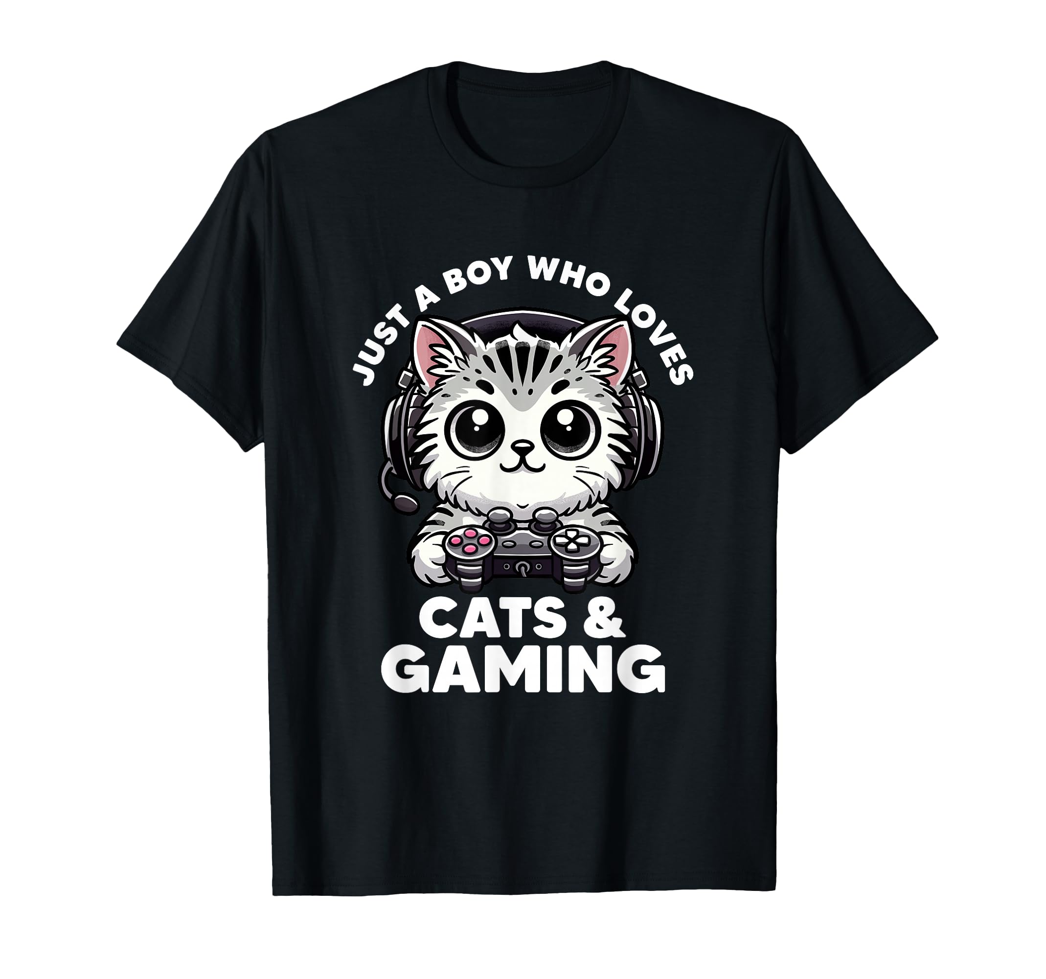Just Who Loves Cats Gaming Cat Dad Funny T-Shirt - Graphic Print Unisex - T-Shirt, Sweatshirt, Hoodie